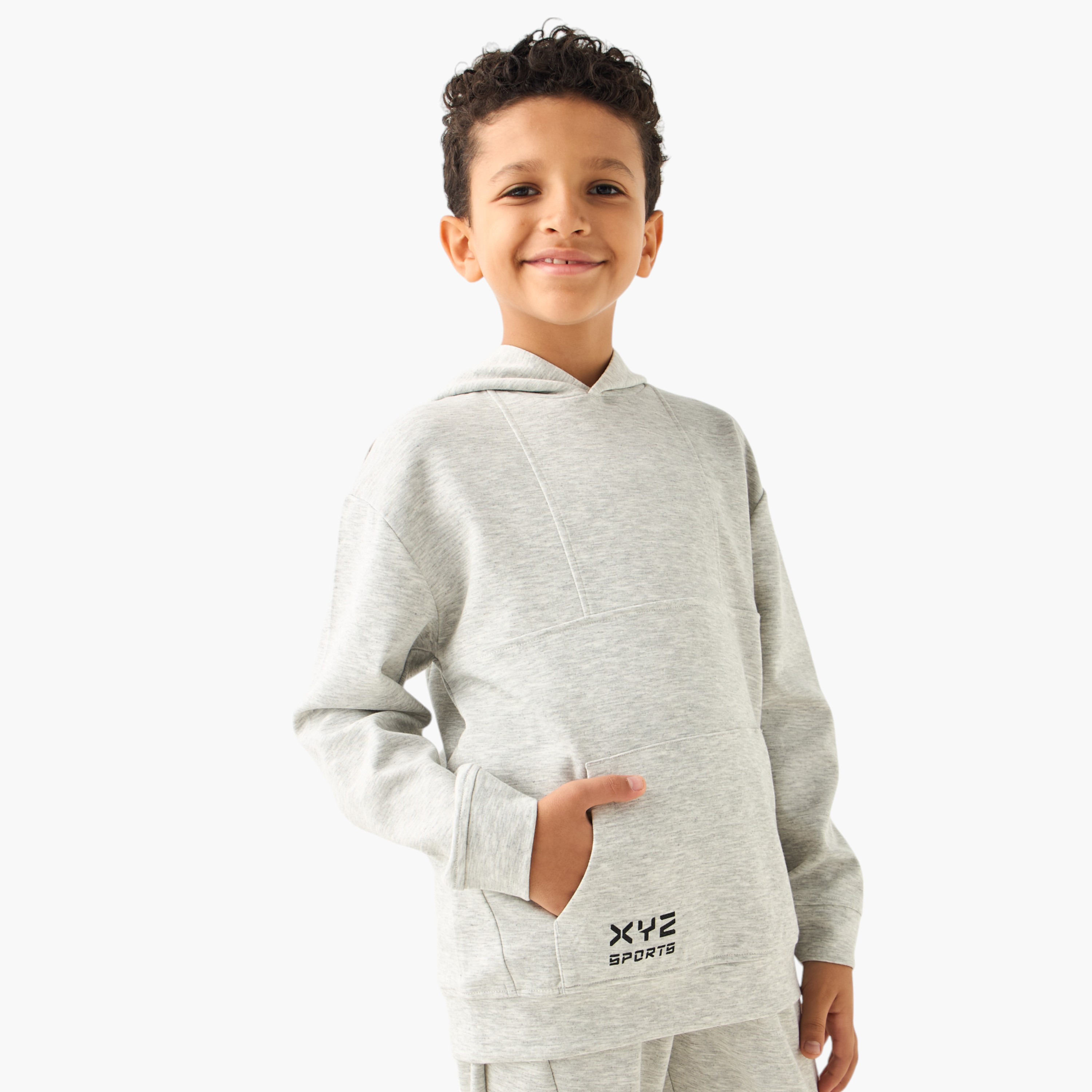 XYZ Logo Detail Long Sleeves Hooded Sweatshirt and Joggers Set-boys-clothing-sportswear-sets-image-3