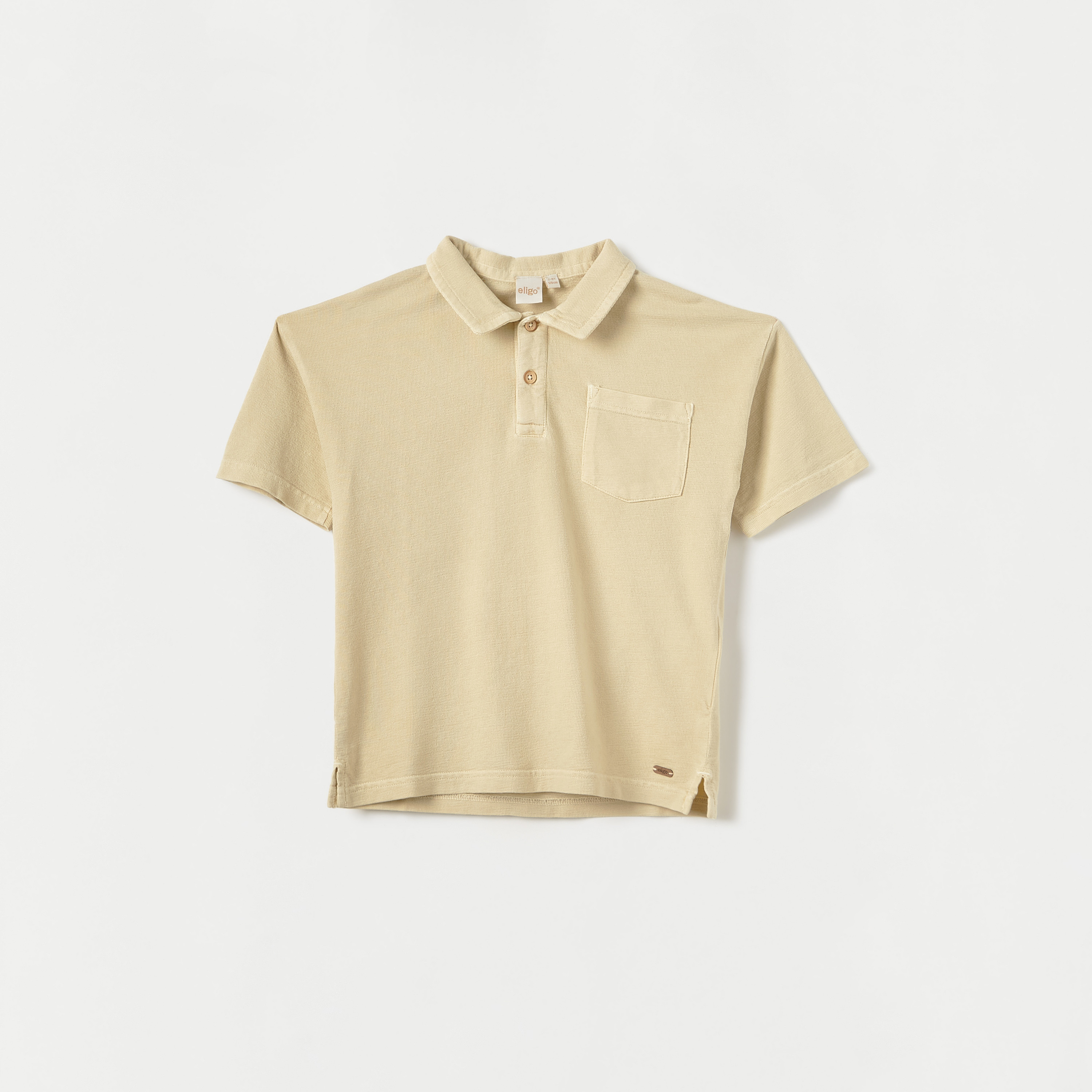 Eligo Textured Polo T-shirt with Short Sleeves and Front Pocket-boys-clothing-tshirtsandpolos-image-1