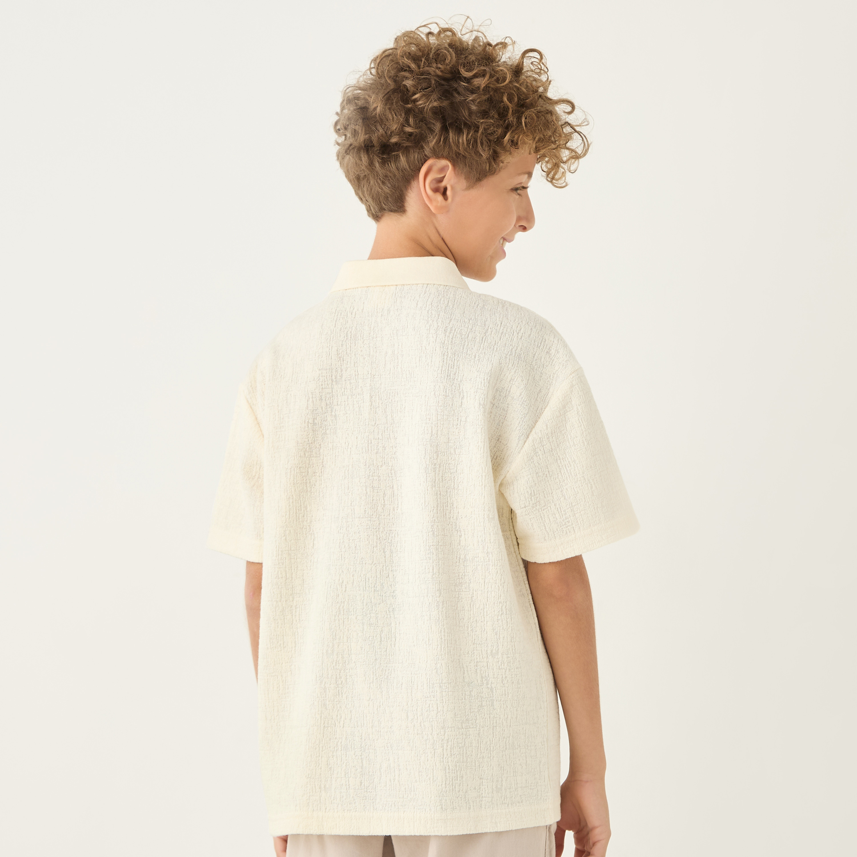 Eligo Textured Short Sleeves Polo T-shirt with Zip Closure-boys-clothing-tshirtsandpolos-image-3