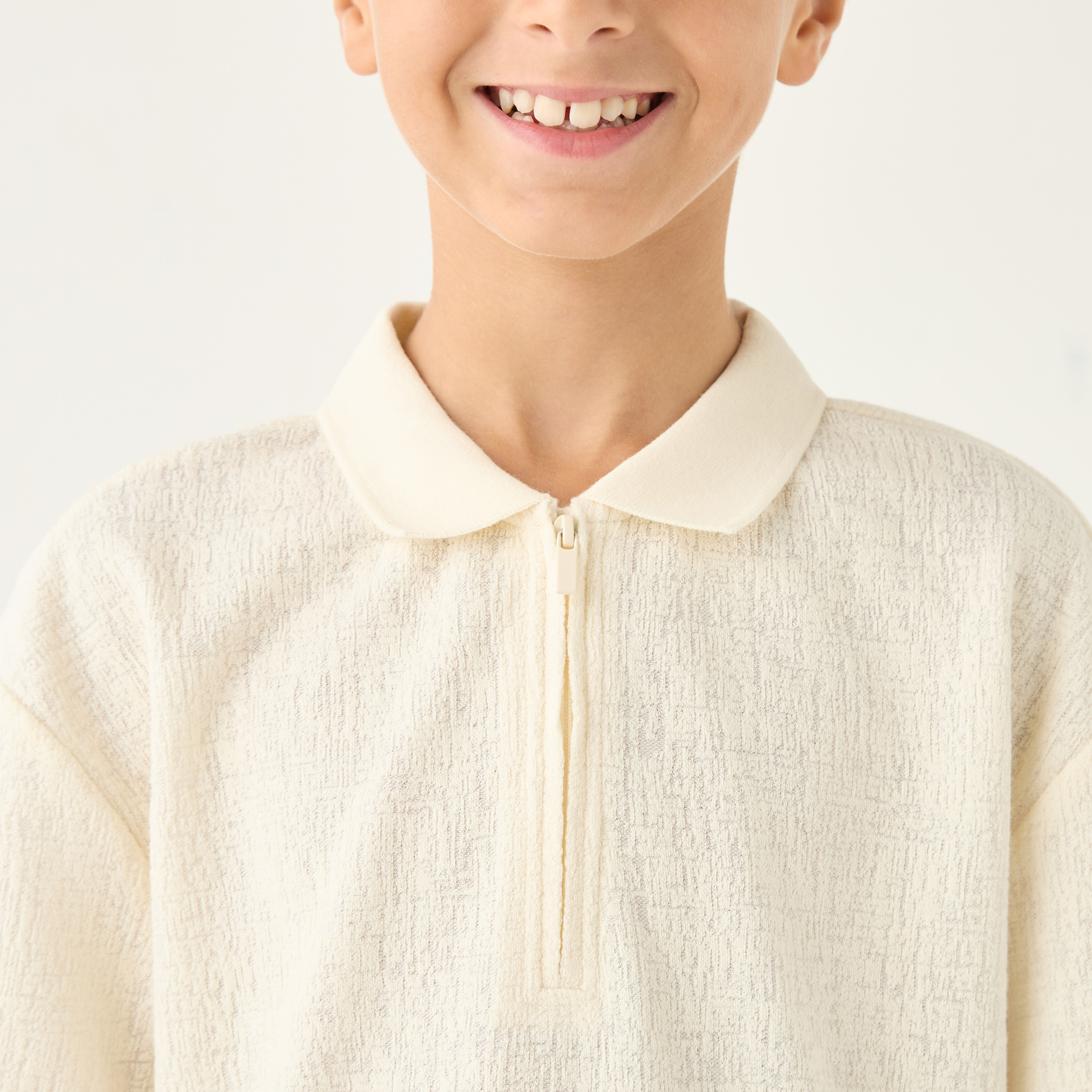 Eligo Textured Short Sleeves Polo T-shirt with Zip Closure-boys-clothing-tshirtsandpolos-image-4