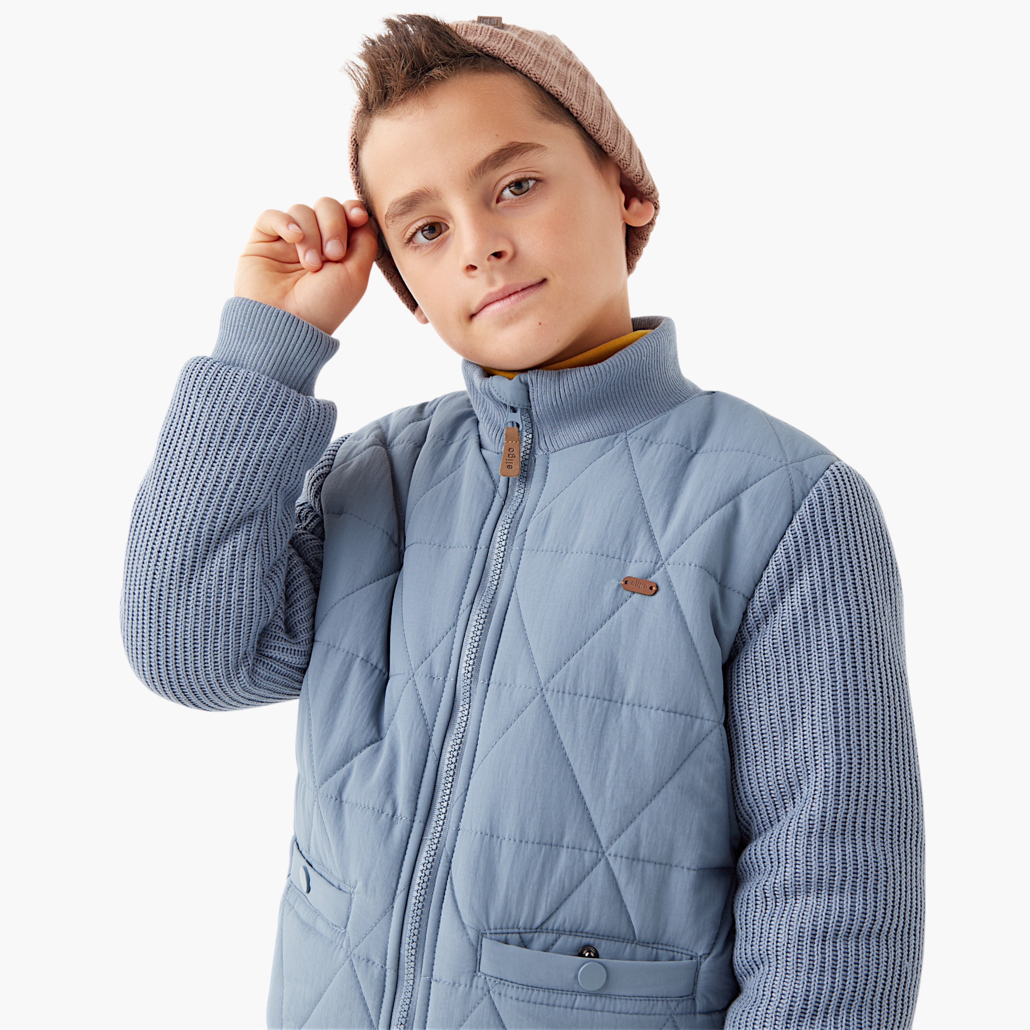 جاكيت بارز الملمس مع أكمام طويلة وسحّاب إغلاق من إليجو-boys-clothing-jacketsandcoats-image-5