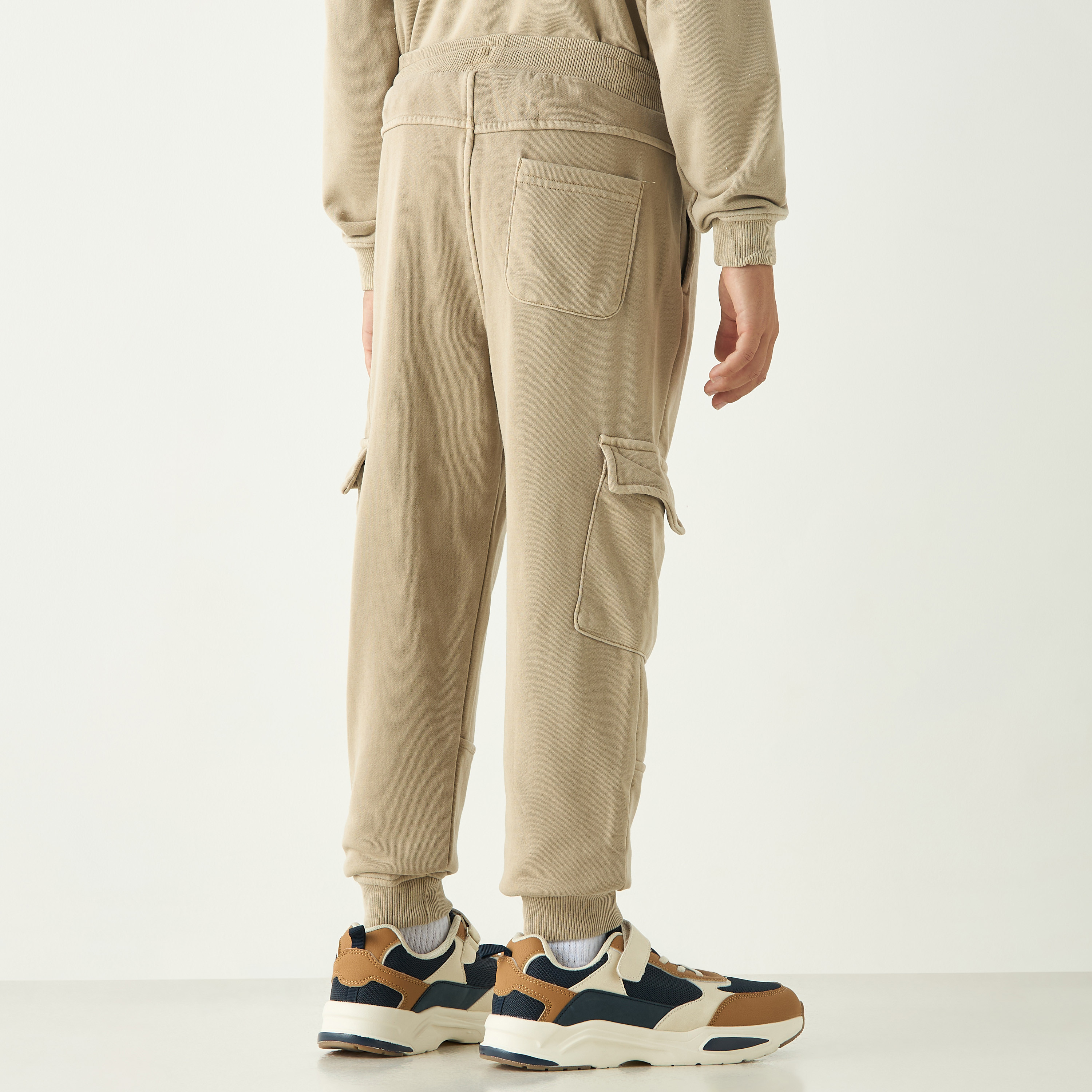 Lee Cooper Textured Joggers with Drawstring Closure and Pockets-boys-clothing-bottoms-joggersandtrackpants-image-3