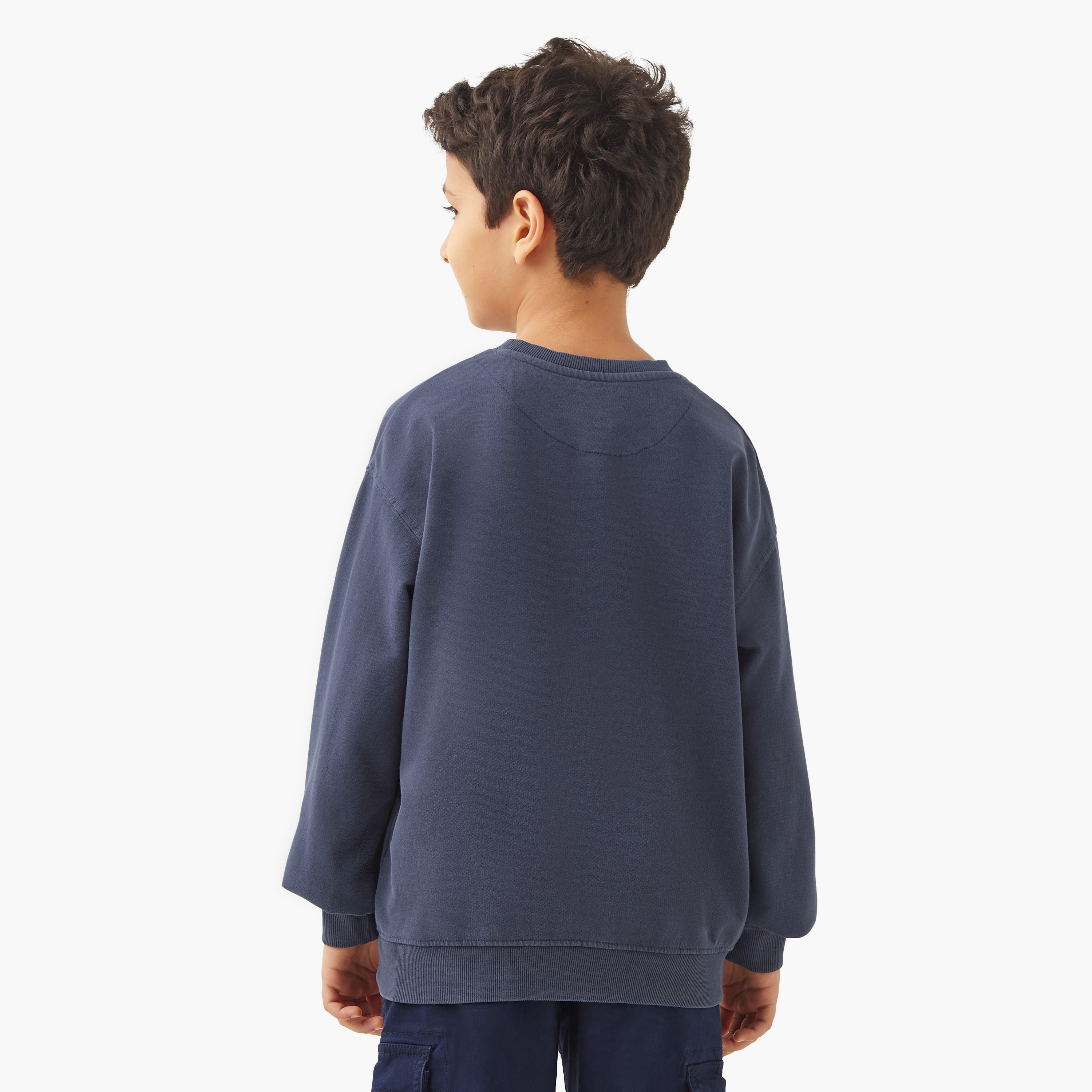 Lee Cooper Logo Print Crew Neck Pullover with Long Sleeves-boys-clothing-winterwear-sweatshirts-image-3