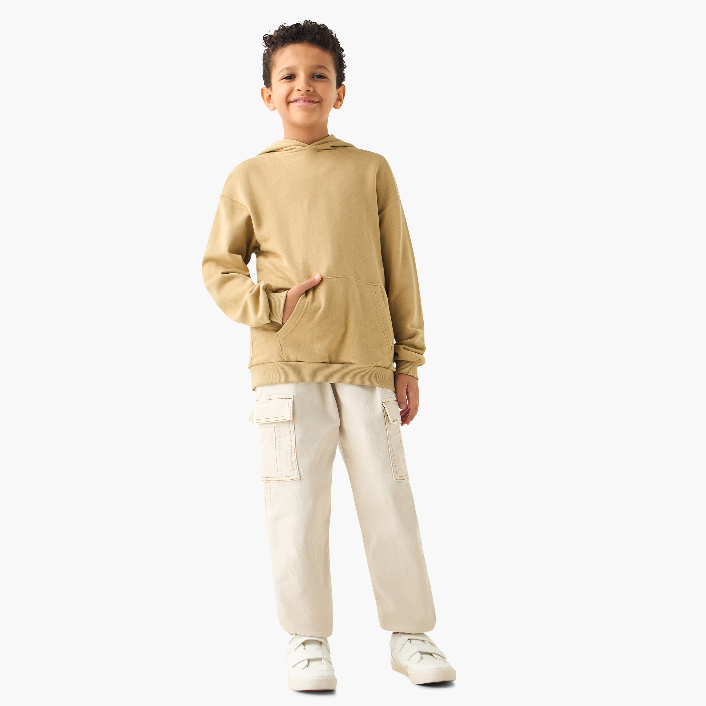 بنطلون كارجو سادة بخصر مطاطي من لي كوبر-boys-clothing-bottoms-trousers-image-2