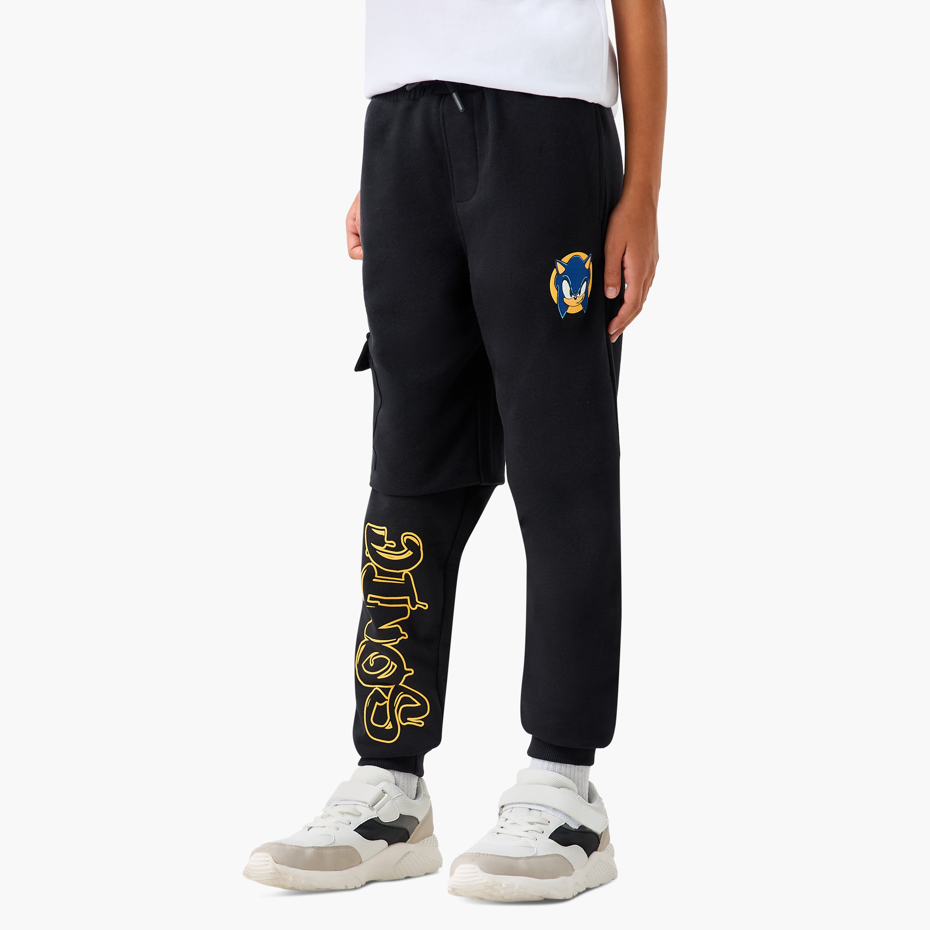 Sonic the Hedgehog Print Cargo Joggers with Drawstring Closure-boys-clothing-bottoms-joggersandtrackpants-image-1