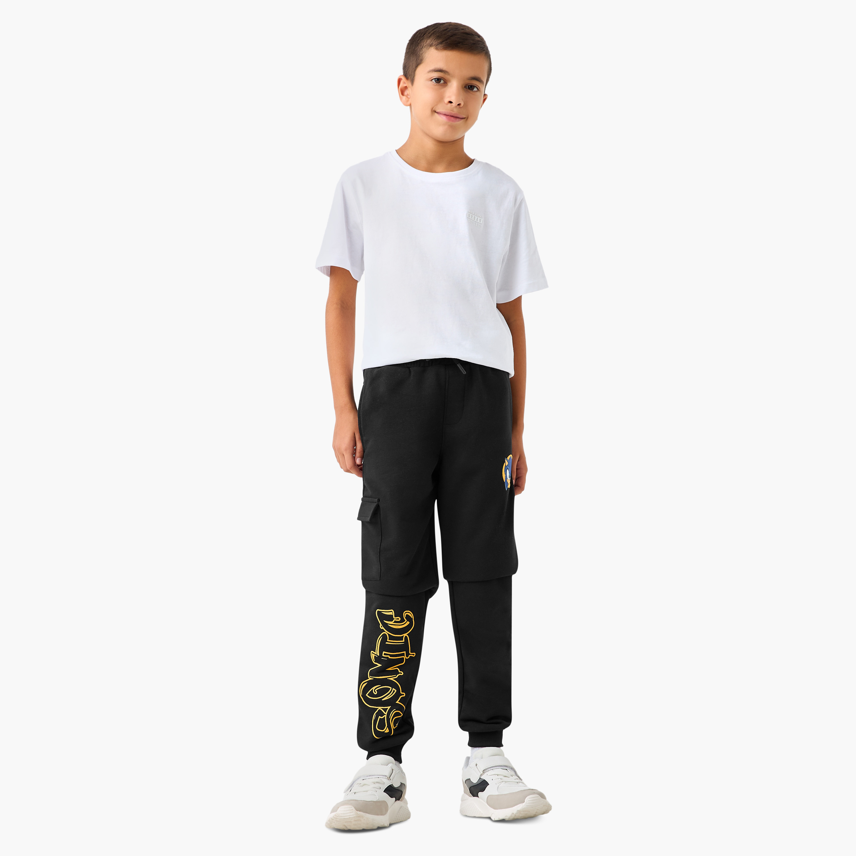 Sonic the Hedgehog Print Cargo Joggers with Drawstring Closure-boys-clothing-bottoms-joggersandtrackpants-image-2