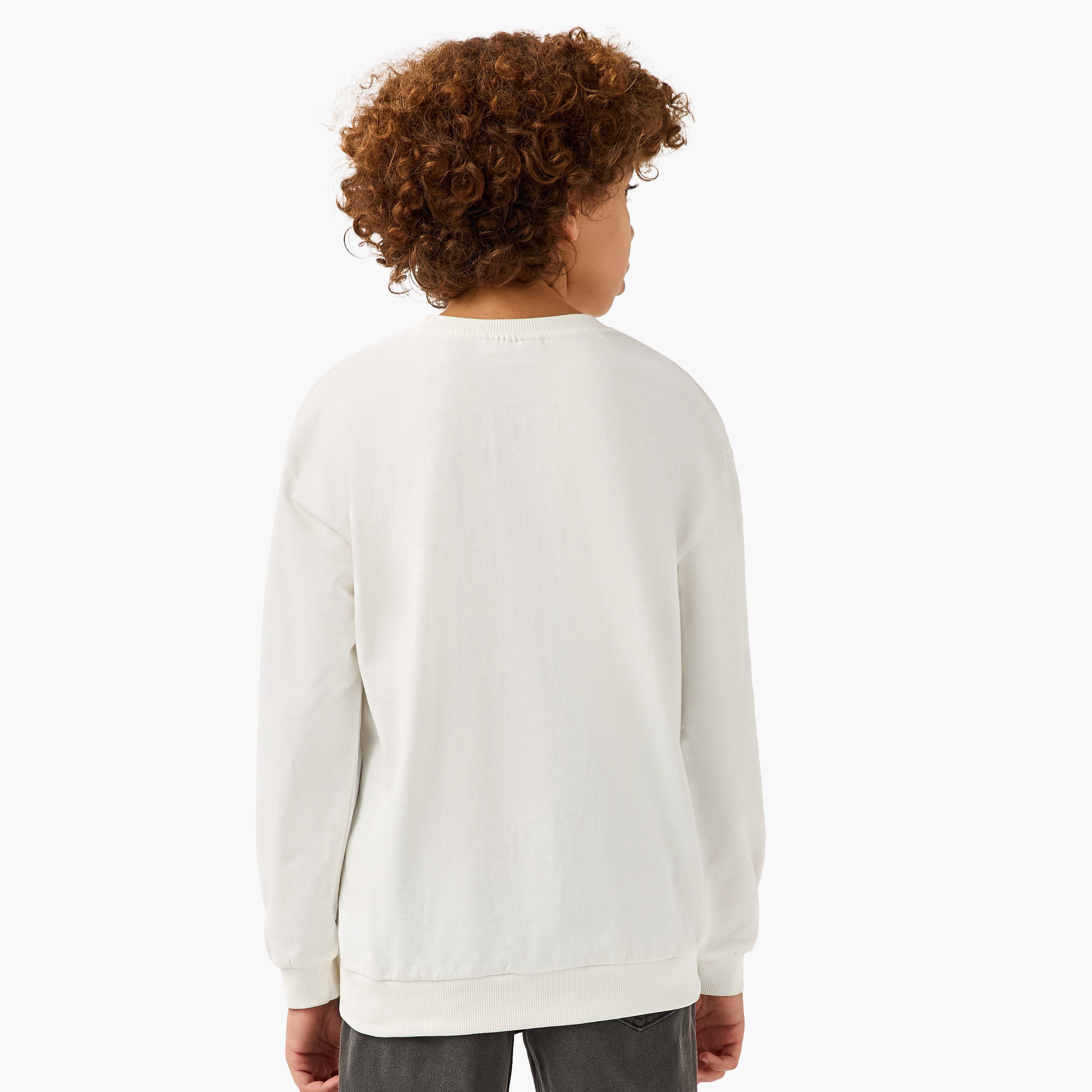 Hot Wheels Graphic Print Crew Neck Sweatshirt with Long Sleeves-boys-clothing-sweatshirts-image-3