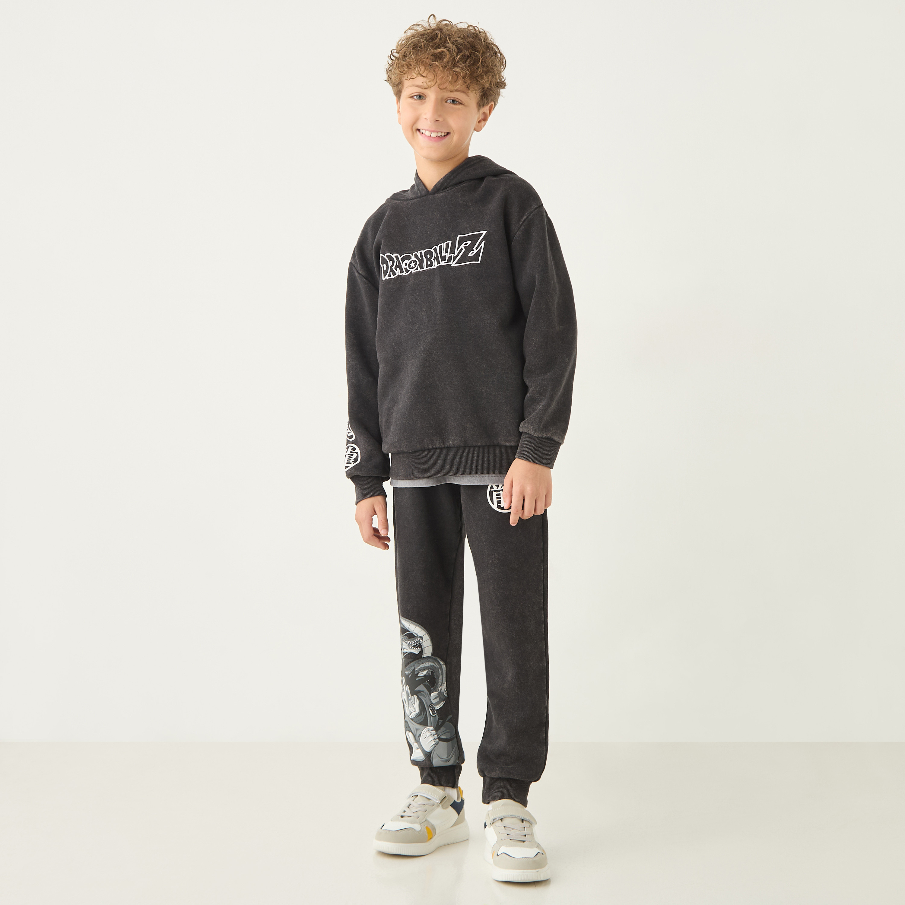 Spacetoon Dragon Ball Z Print Regular Fit Joggers with Drawstring Closure-boys-clothing-bottoms-joggersandtrackpants-image-2