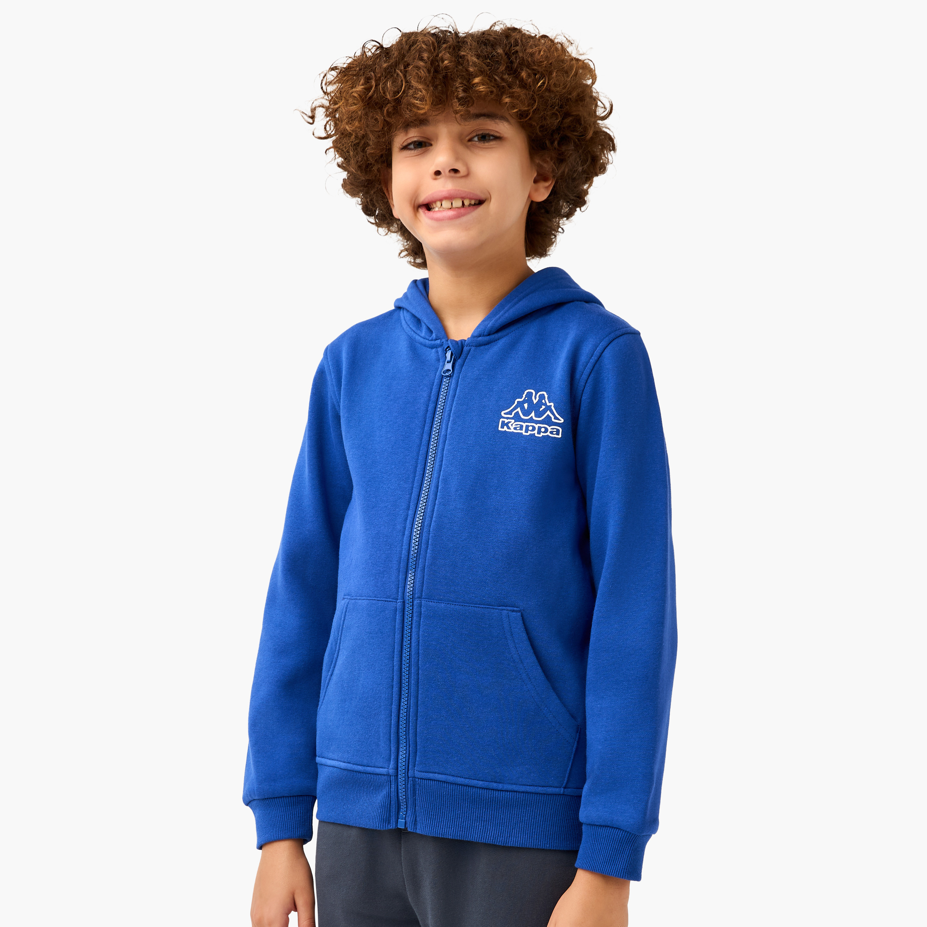 Buy Kappa Solid Zip Through Hoodie with Long Sleeves and Pockets Online Babyshop UAE