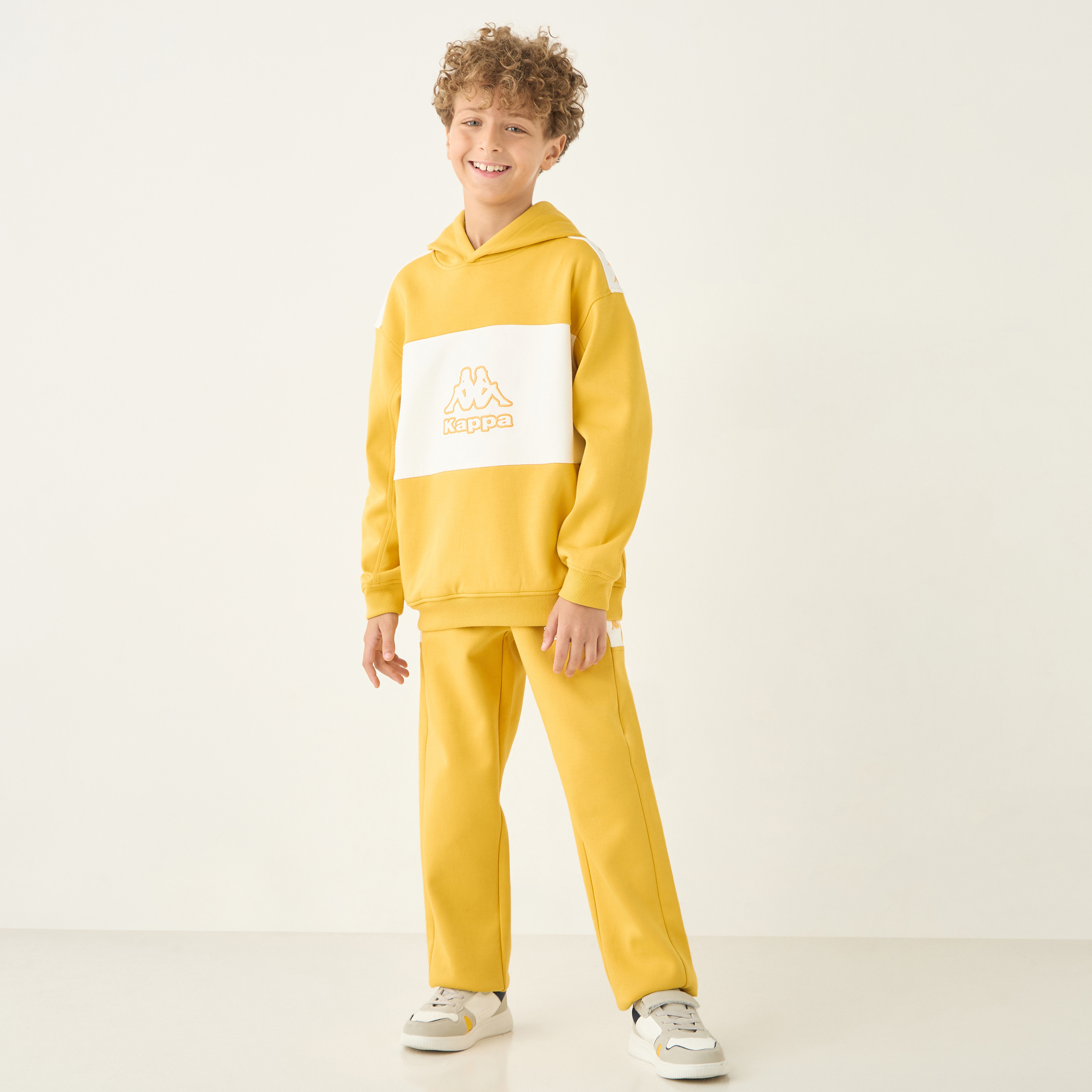 Kappa Logo Print Long Sleeve Hoodie and Joggers Set-boys-clothing-sportswear-sets-image-1