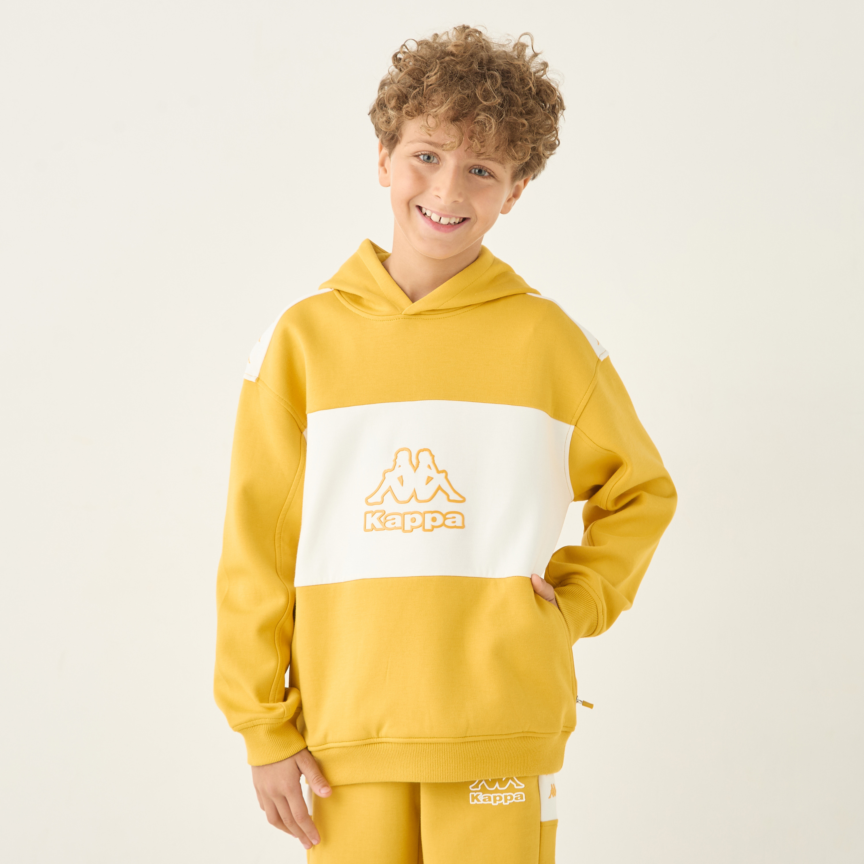 Kappa Logo Print Long Sleeve Hoodie and Joggers Set-boys-clothing-sportswear-sets-image-2