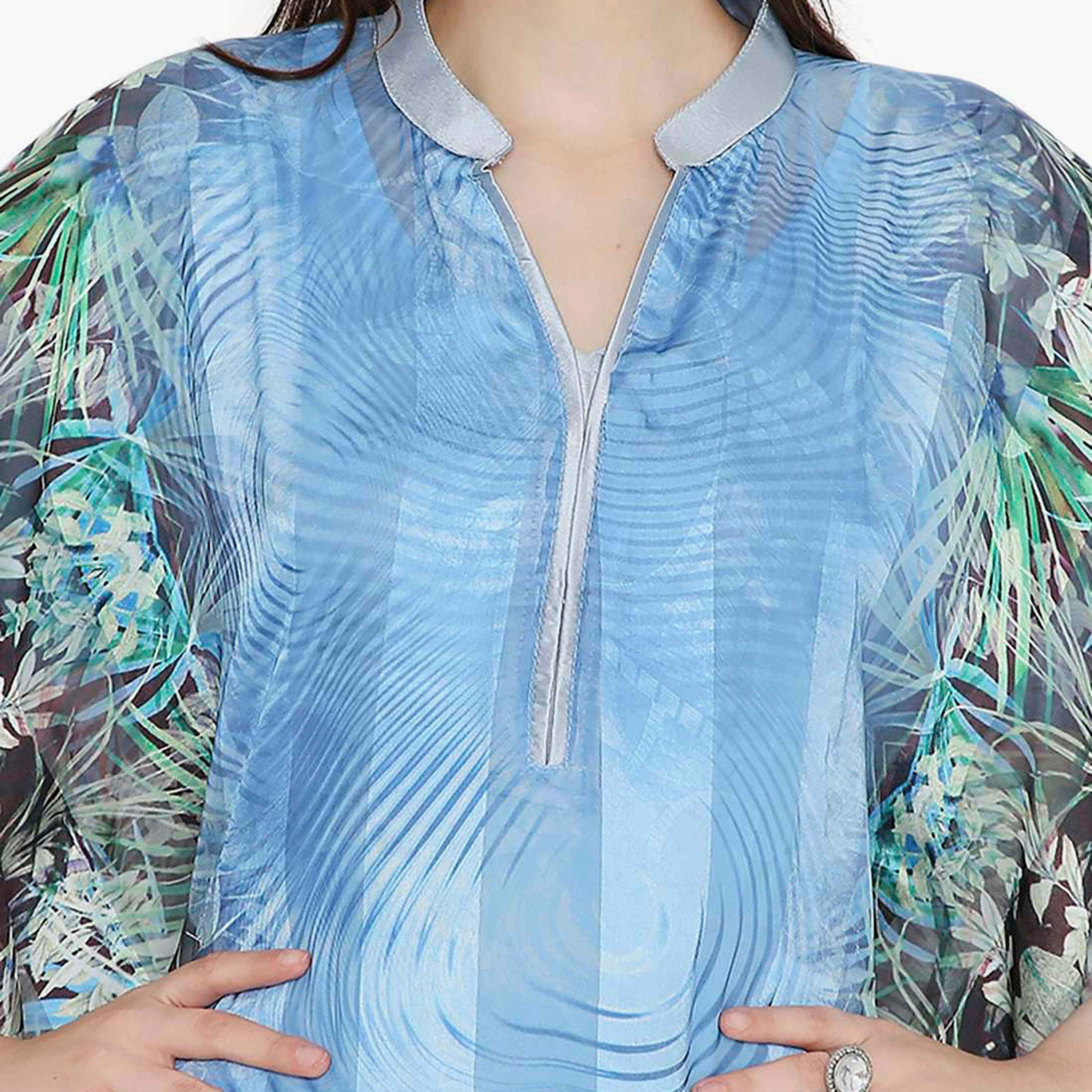قفطان احتفالي نسائي مطبوع بياقة وأكمام واسعة من هانا آند سارة-women-arabicclothing-jalabiyas-image-2