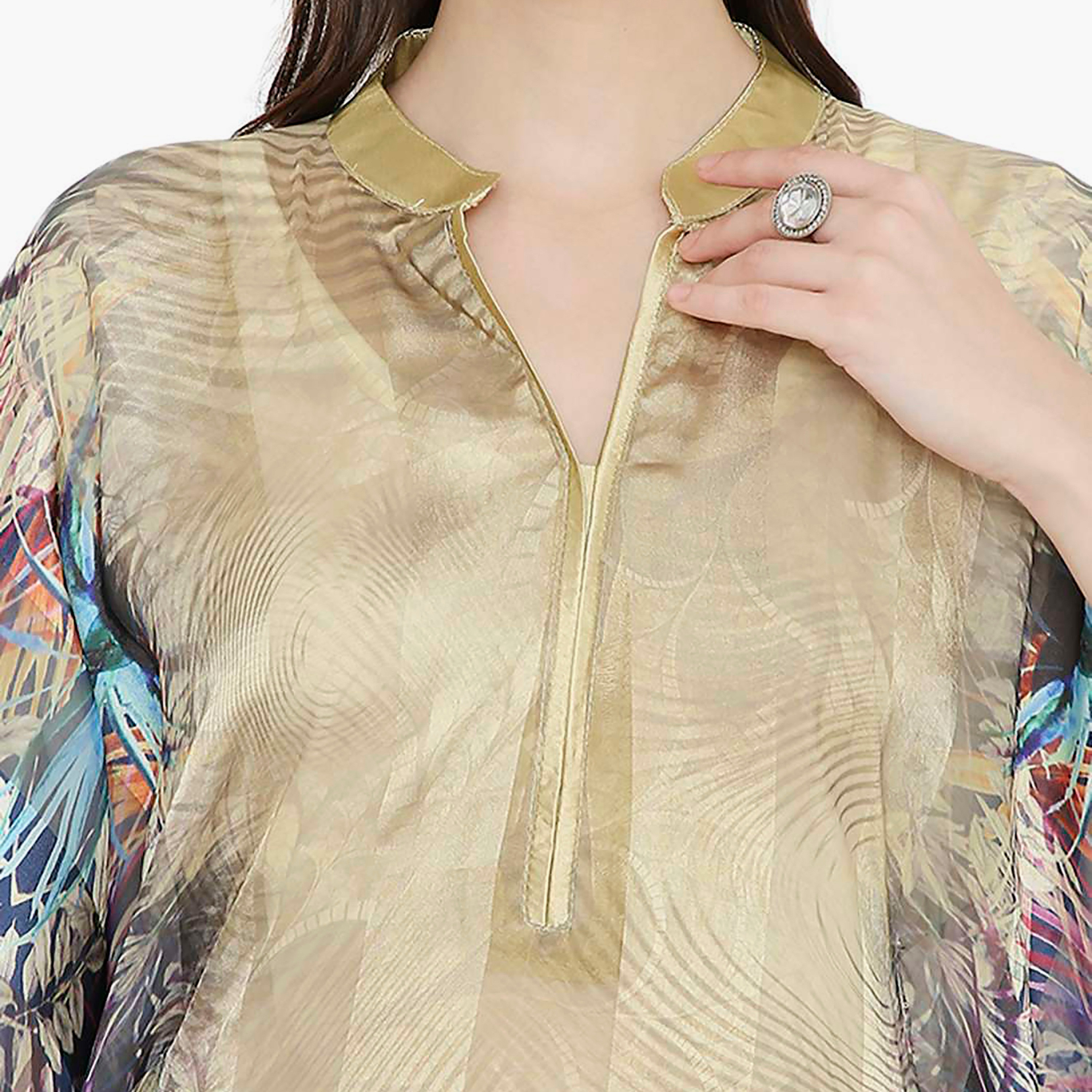 قفطان احتفالي نسائي مطبوع بياقة وأكمام واسعة من هانا آند سارة-women-arabicclothing-jalabiyas-image-7