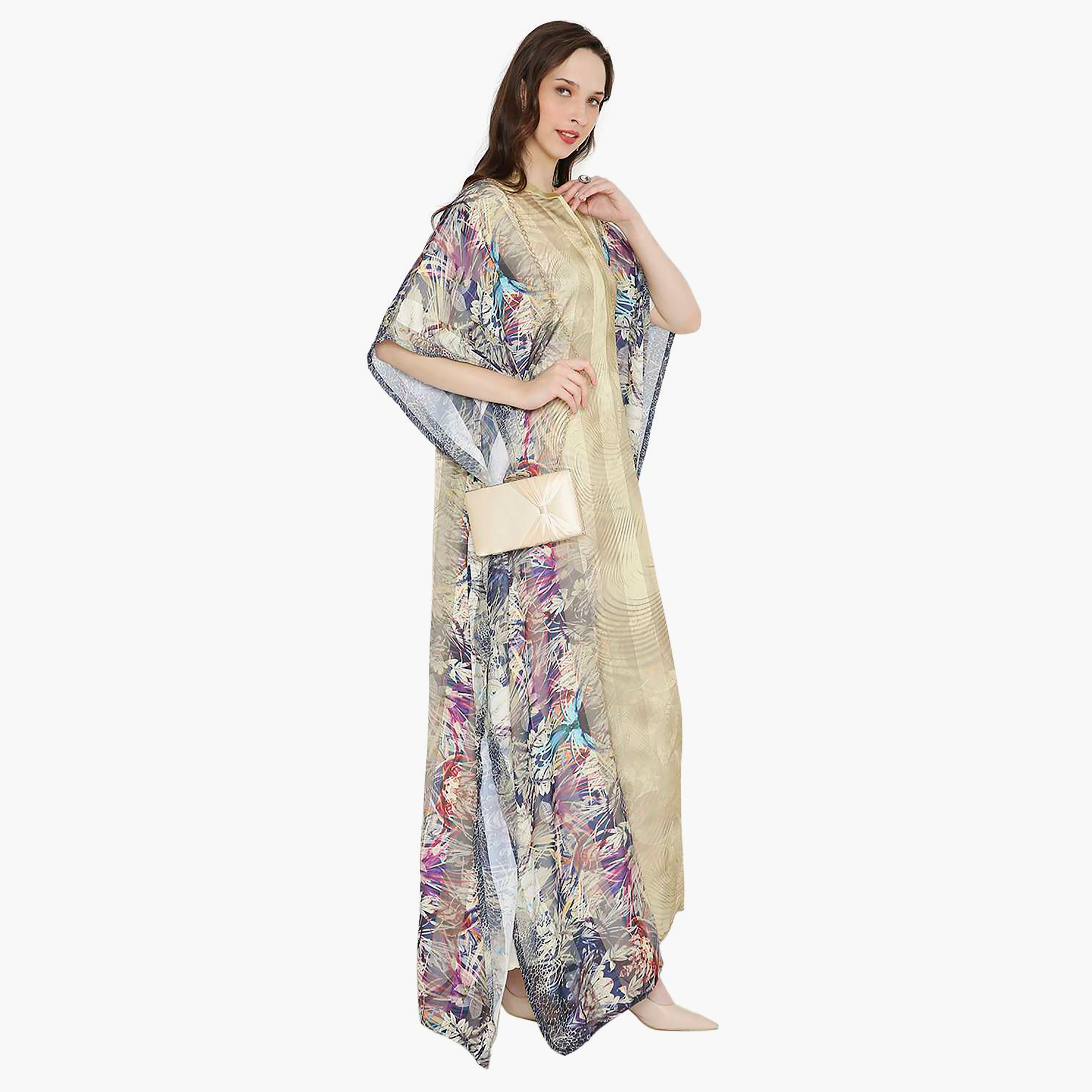 قفطان احتفالي نسائي مطبوع بياقة وأكمام واسعة من هانا آند سارة-women-arabicclothing-jalabiyas-image-8