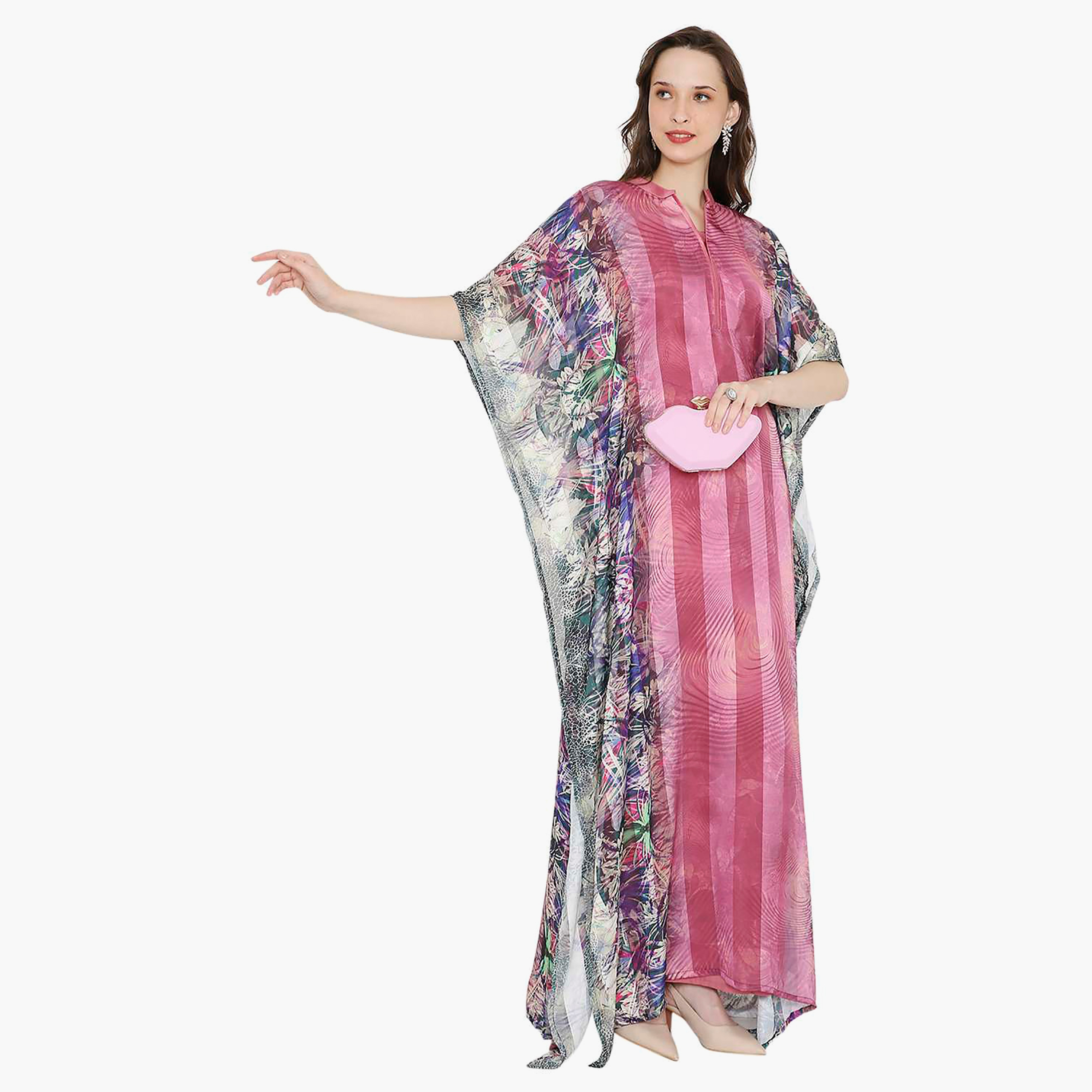 قفطان احتفالي نسائي مطبوع بياقة وأكمام واسعة من هانا آند سارة-women-arabicclothing-jalabiyas-image-13