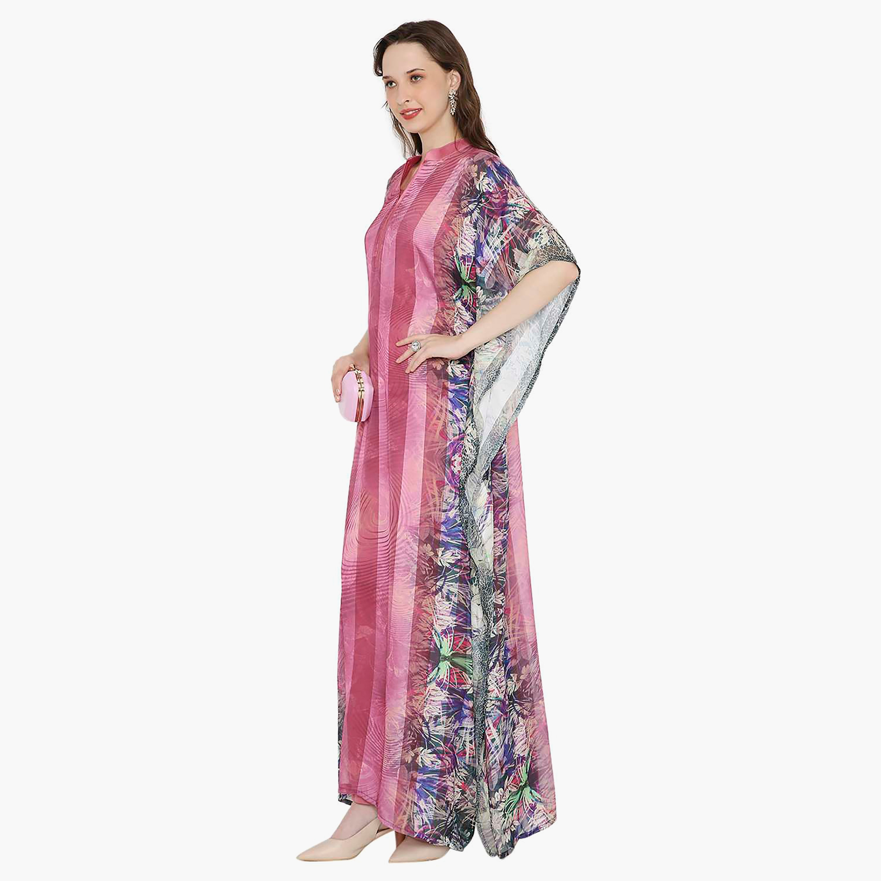 قفطان احتفالي نسائي مطبوع بياقة وأكمام واسعة من هانا آند سارة-women-arabicclothing-jalabiyas-image-14