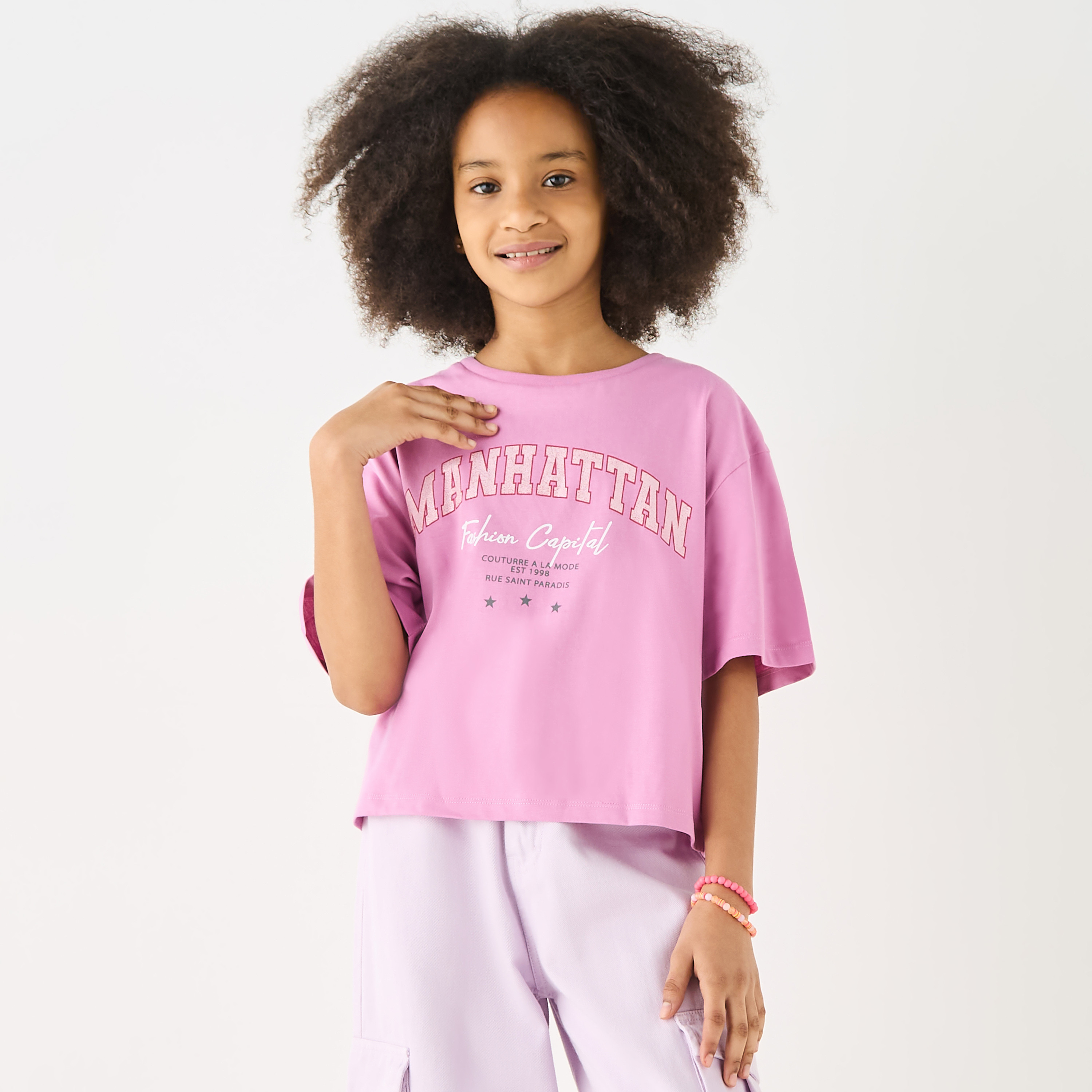 تيشيرت بأكمام قصيرة وطبعات جرافيك من جونيورز-girls-clothing-tshirts-image-1