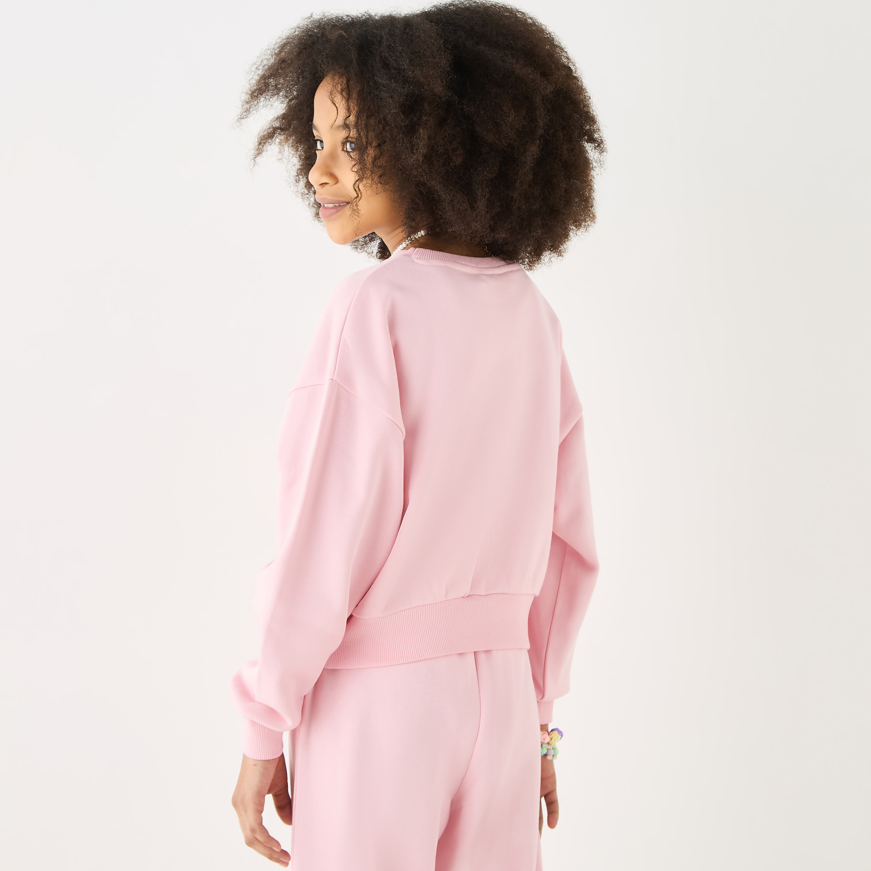 Juniors Graphic Print Sweatshirt with Long Sleeves-girls-clothing-winterwear-sweatshirts-image-3