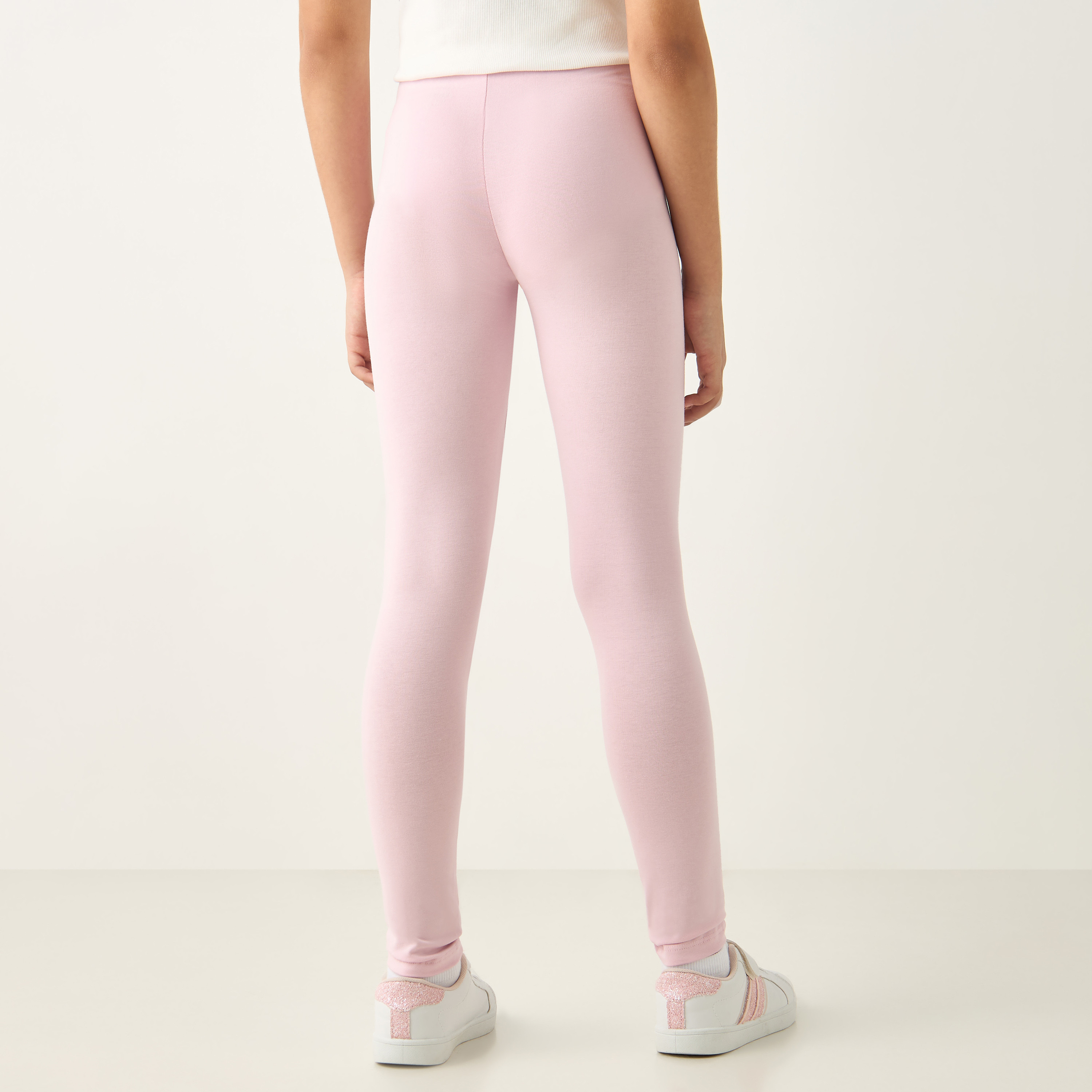 Juniors Bow Print Leggings with Elasticated Waistband-girls-clothing-bottoms-leggings-image-3