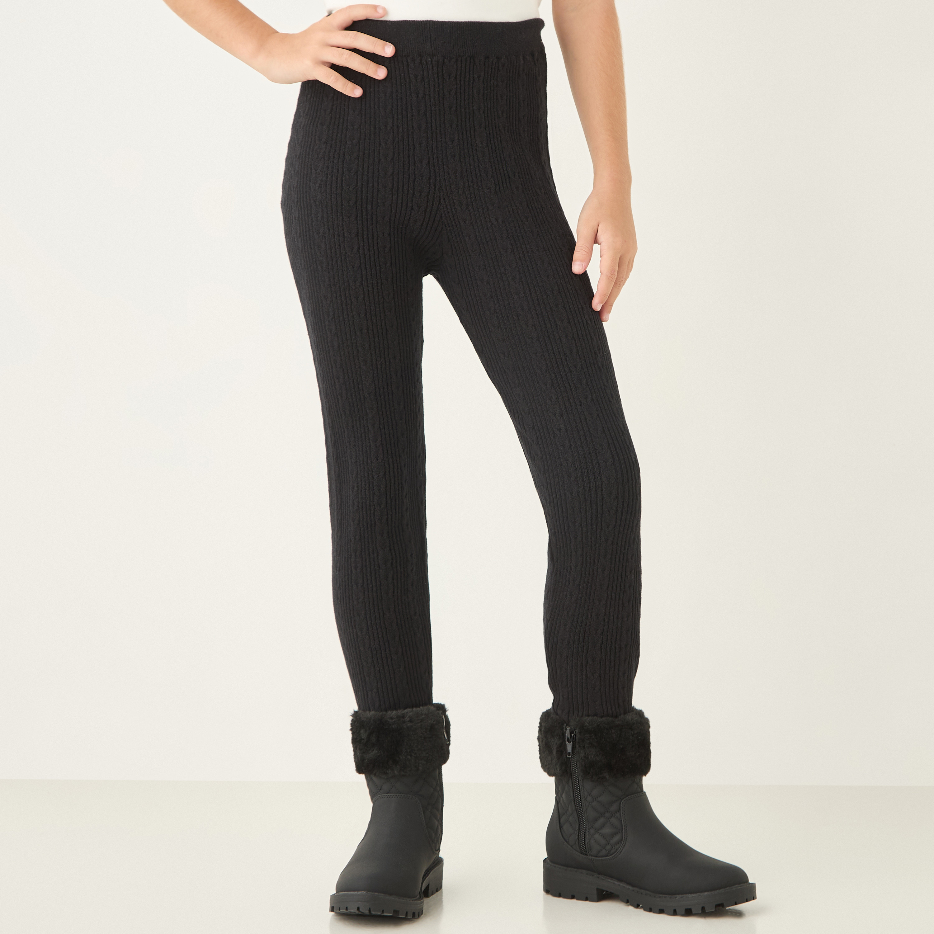 بنطلون ليقنز بارز الملمس من جونيورز-girls-clothing-bottoms-leggings-image-4