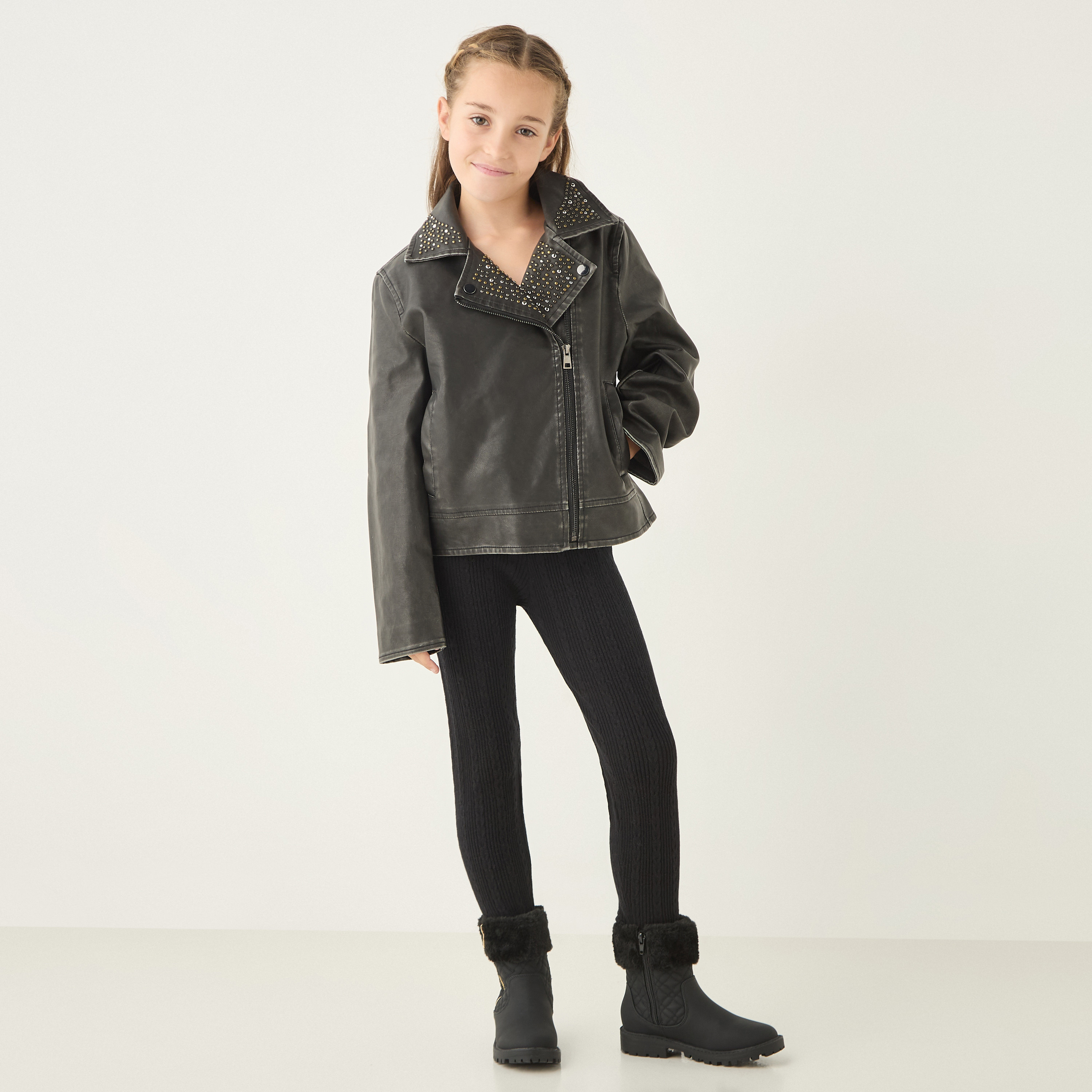 بنطلون ليقنز بارز الملمس من جونيورز-girls-clothing-bottoms-leggings-image-3