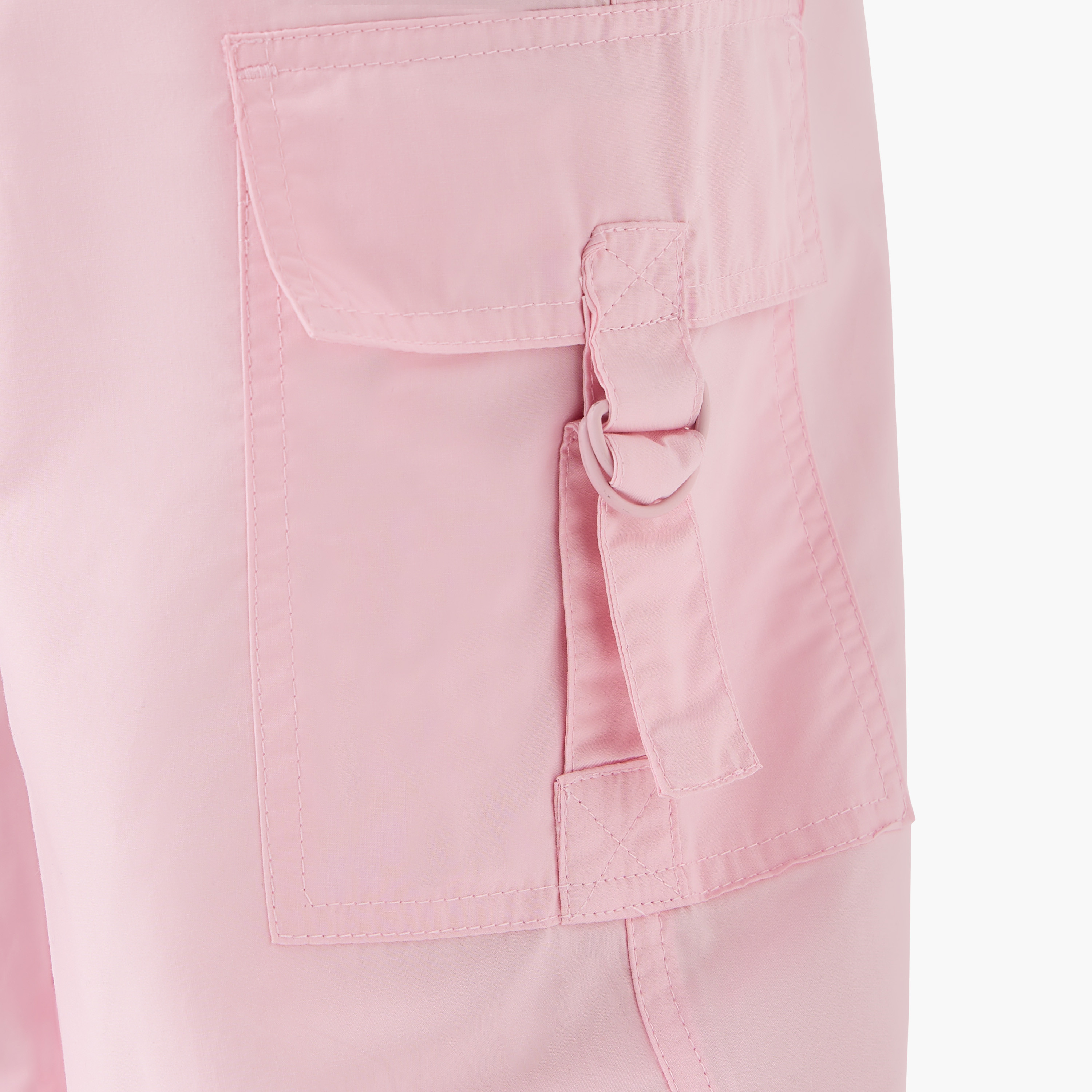 Juniors Solid Pants with Elasticated Waistband and Pockets-girls-clothing-bottoms-trousers-image-5