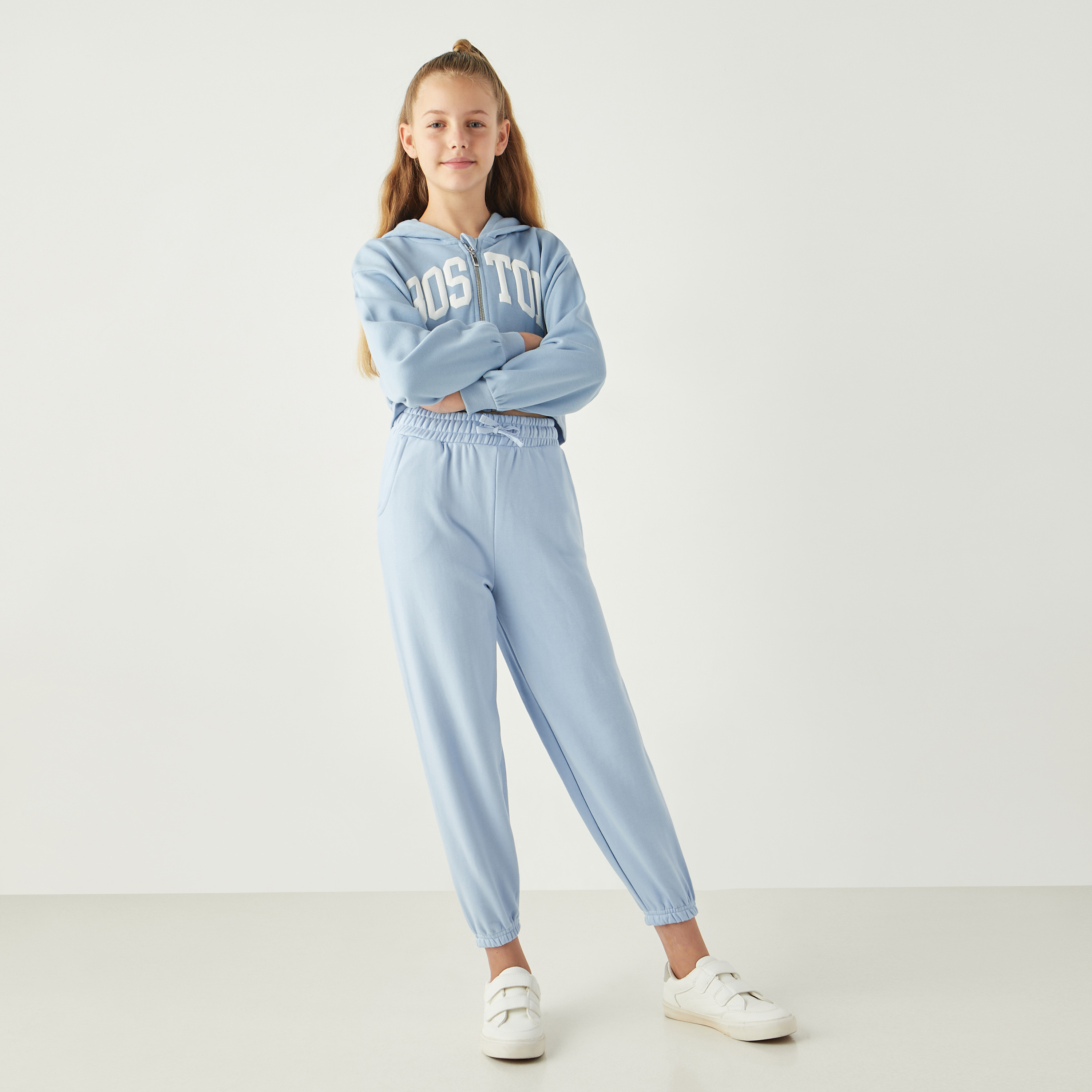 Juniors Solid Joggers with Drawstring Closure and Pockets-girls-clothing-bottoms-trousers-image-2