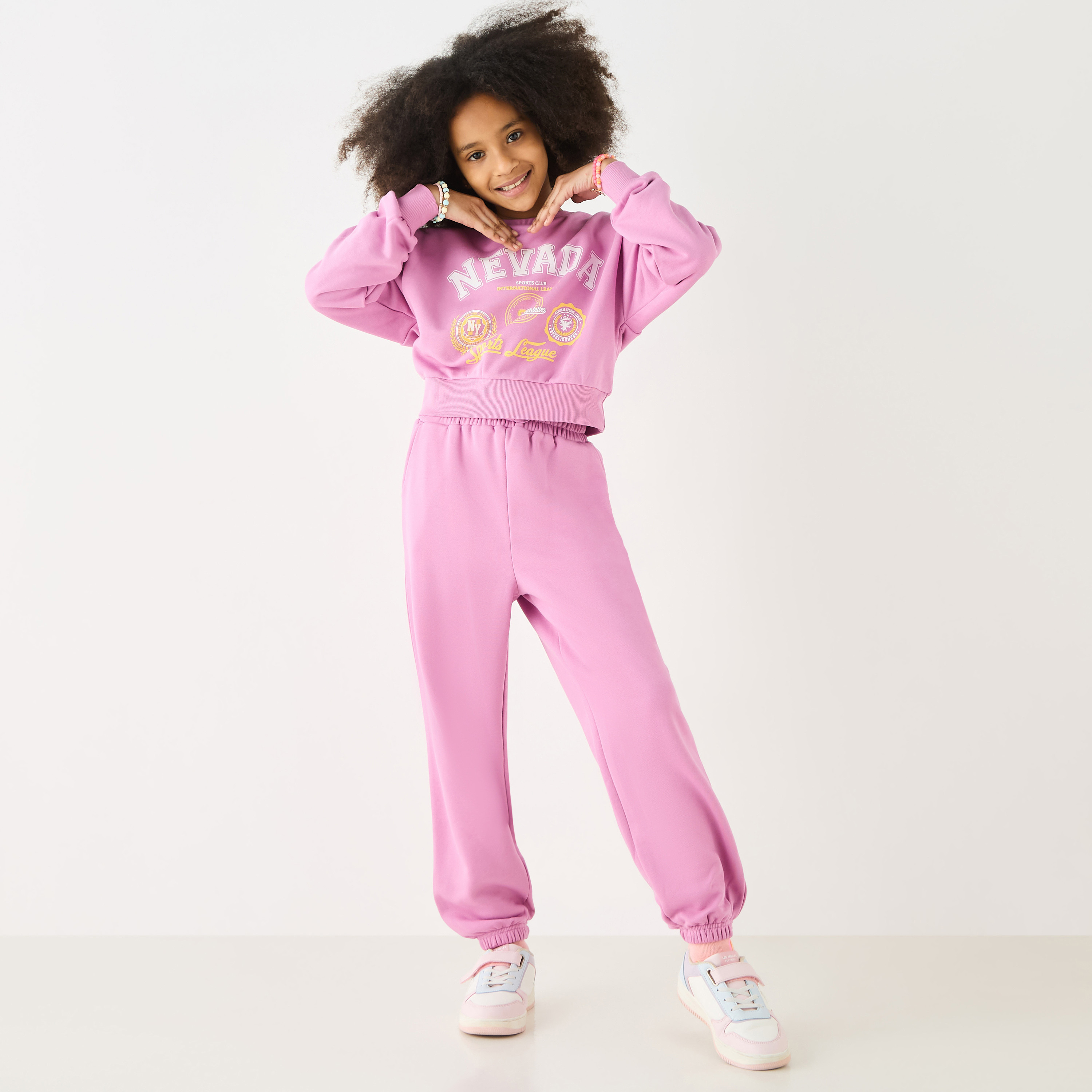 بنطلون رياضي سادة بجيوب ورباط إغلاق من جونيورز-girls-clothing-bottoms-joggersandtrackpants-image-3