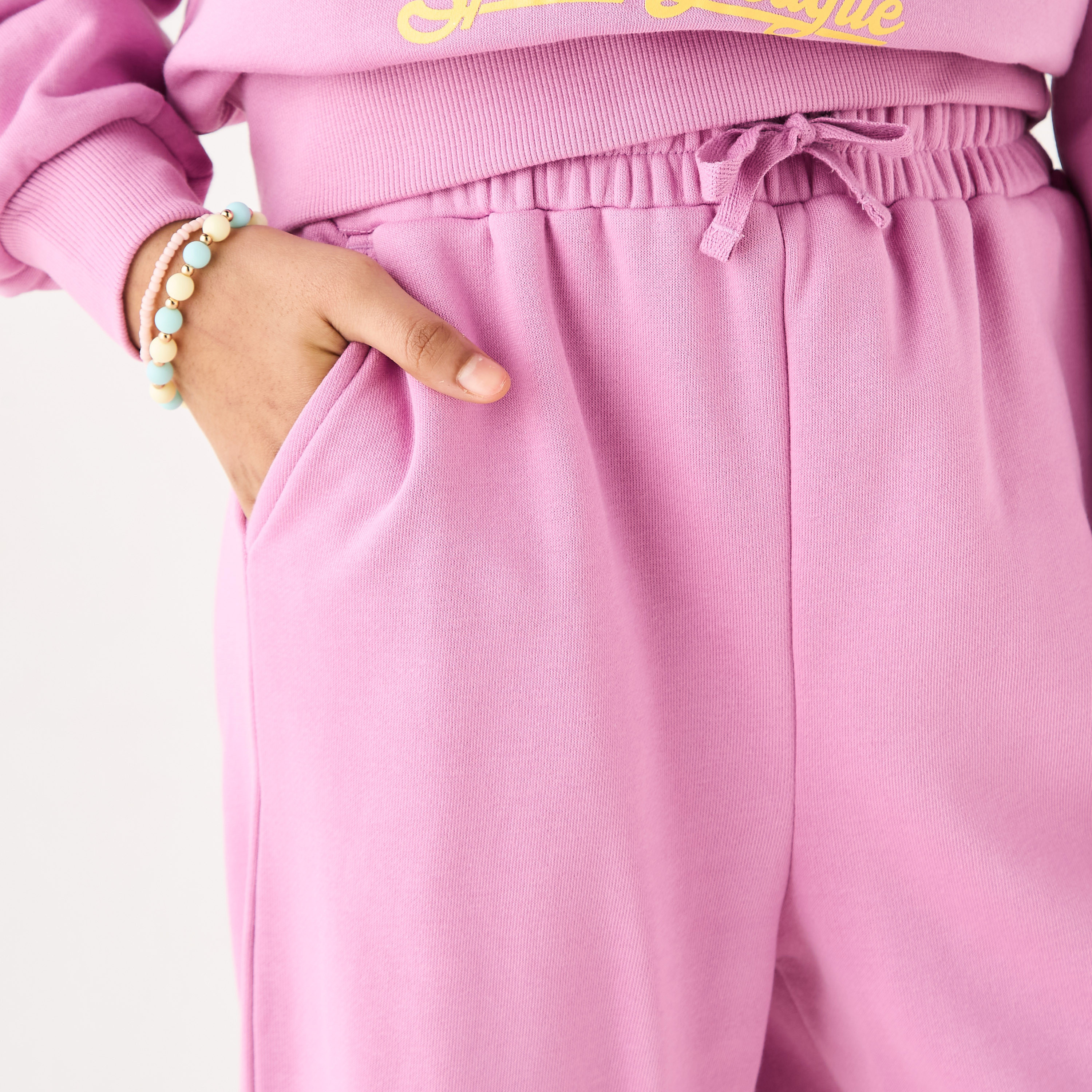 بنطلون رياضي سادة بجيوب ورباط إغلاق من جونيورز-girls-clothing-bottoms-joggersandtrackpants-image-1