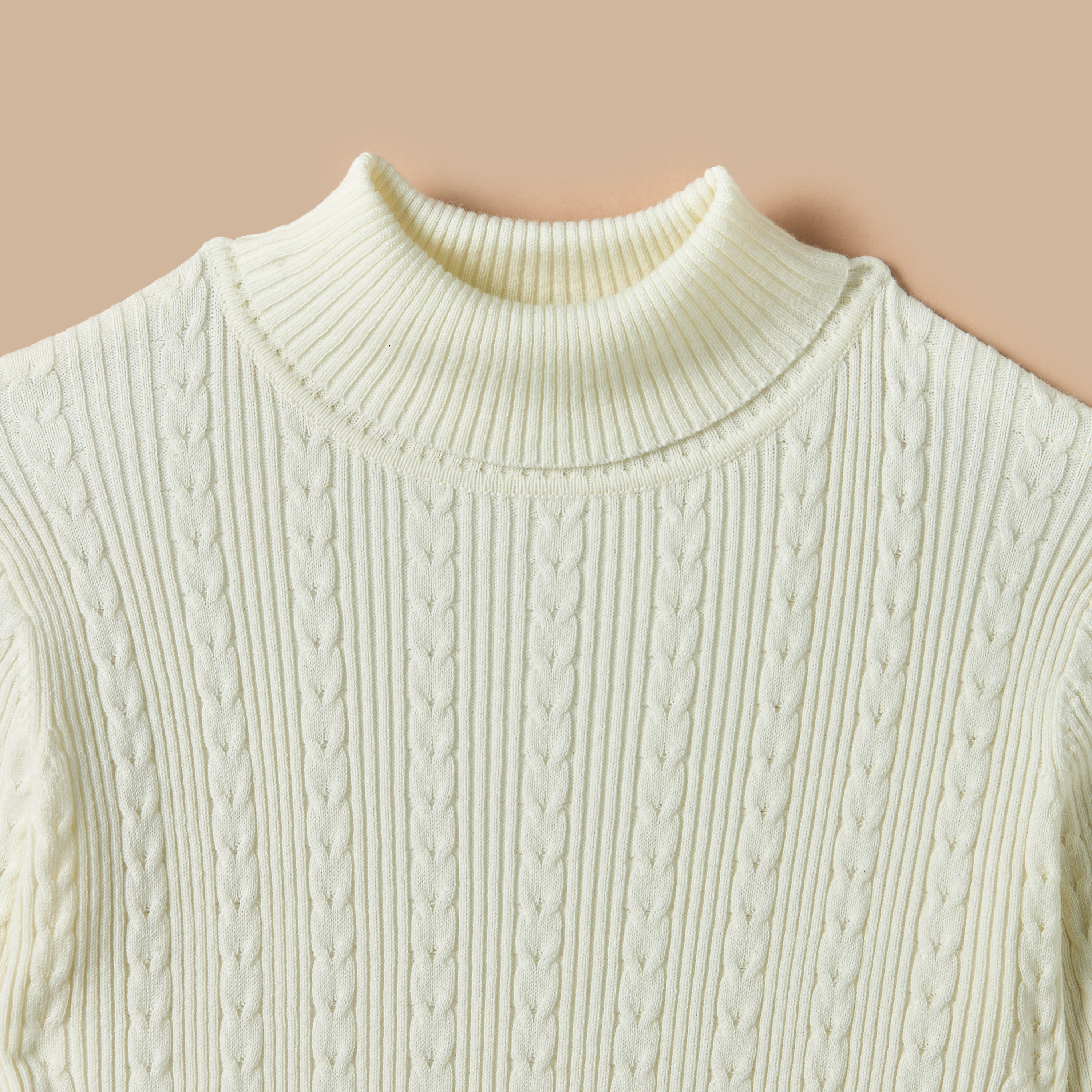 Juniors Textured Turtleneck Sweater with Long Sleeves-girls-clothing-winterwear-jumpersandcardigans-image-3