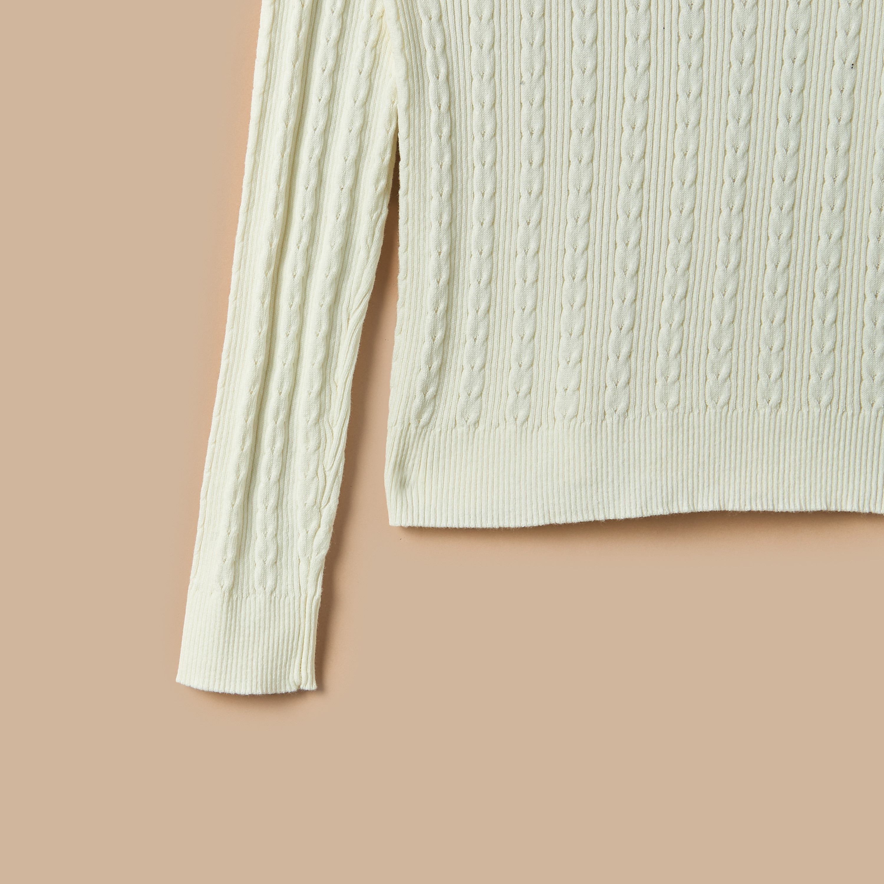 Juniors Textured Turtleneck Sweater with Long Sleeves-girls-clothing-winterwear-jumpersandcardigans-image-4