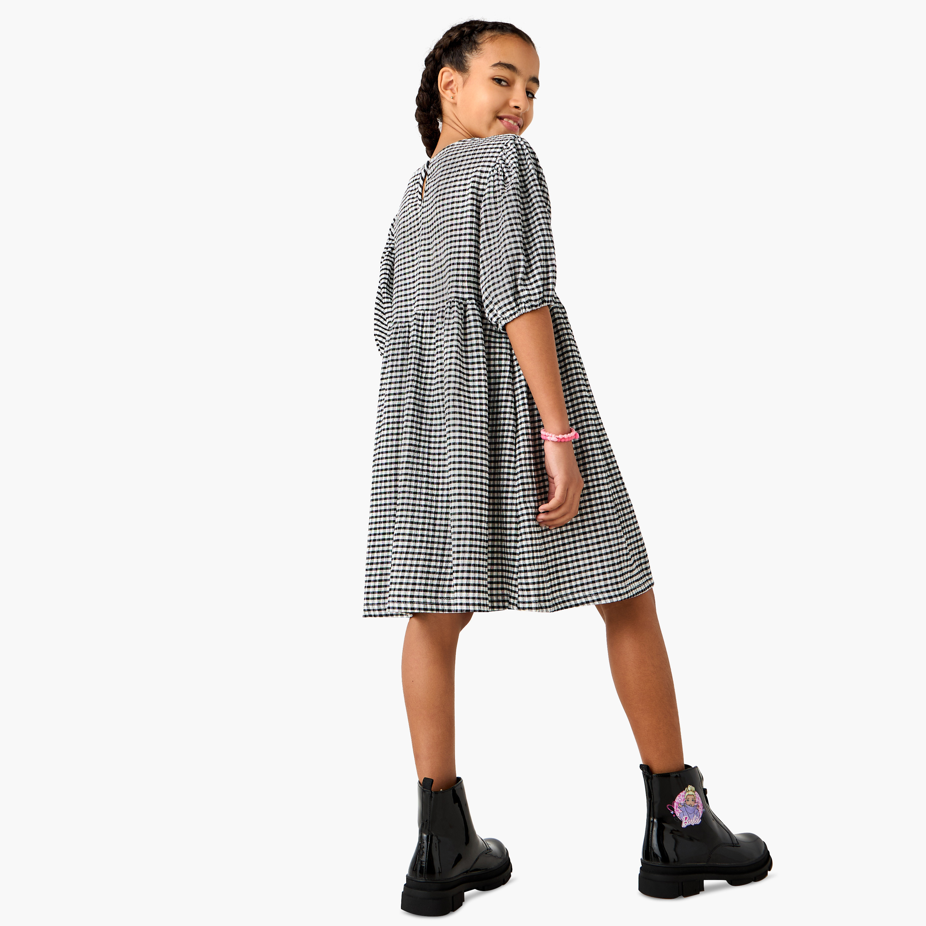 فستان بأكمام منفوخة وطبعات حيوانات من جونيورز-girls-clothing-dressesandjumpsuits-image-3
