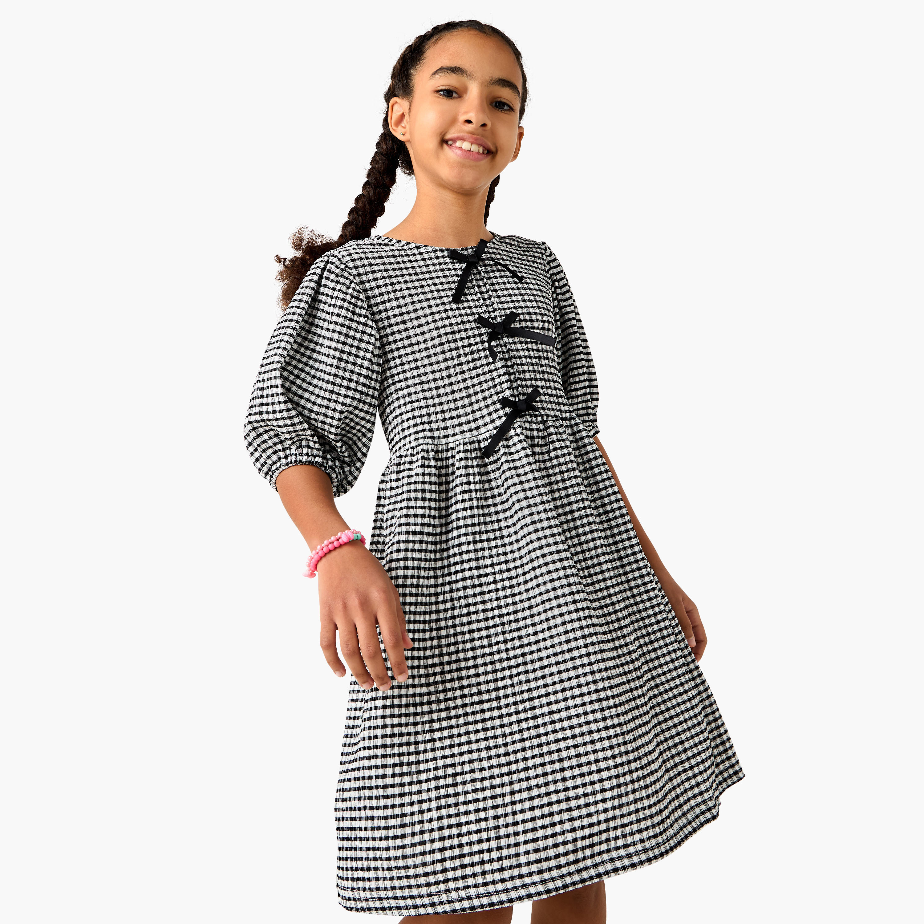 فستان بأكمام منفوخة وطبعات حيوانات من جونيورز-girls-clothing-dressesandjumpsuits-image-6