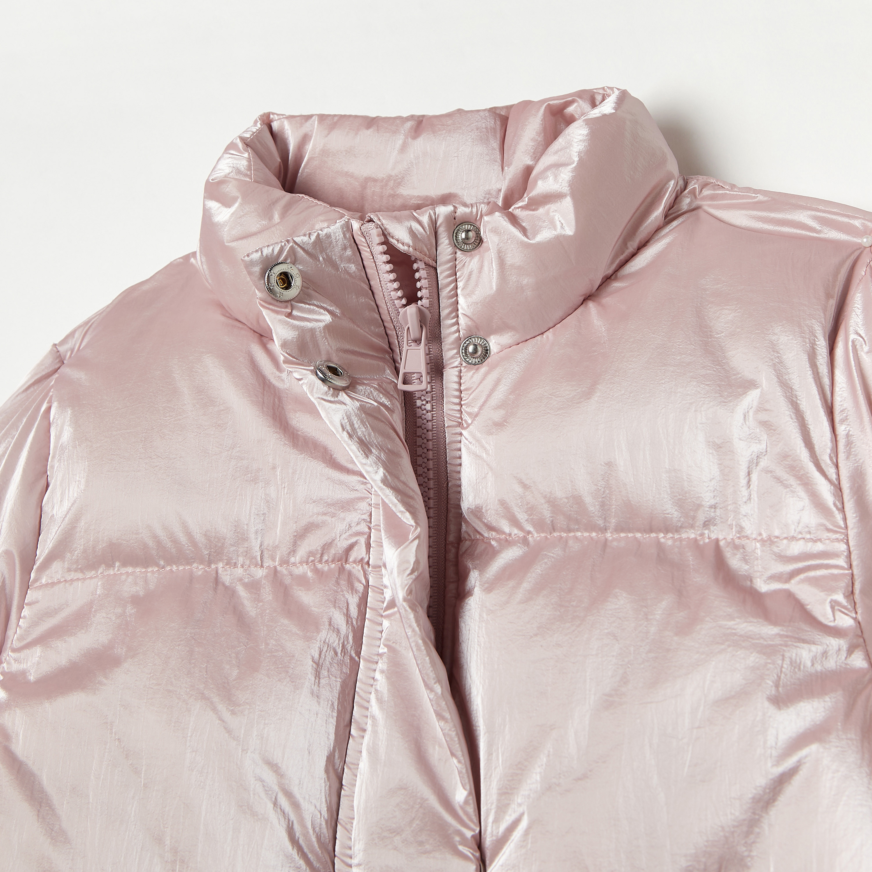 Juniors Quilted Heavy Jacket with Zip Closure and Long Sleeves-girls-clothing-jacketsandcoats-image-3