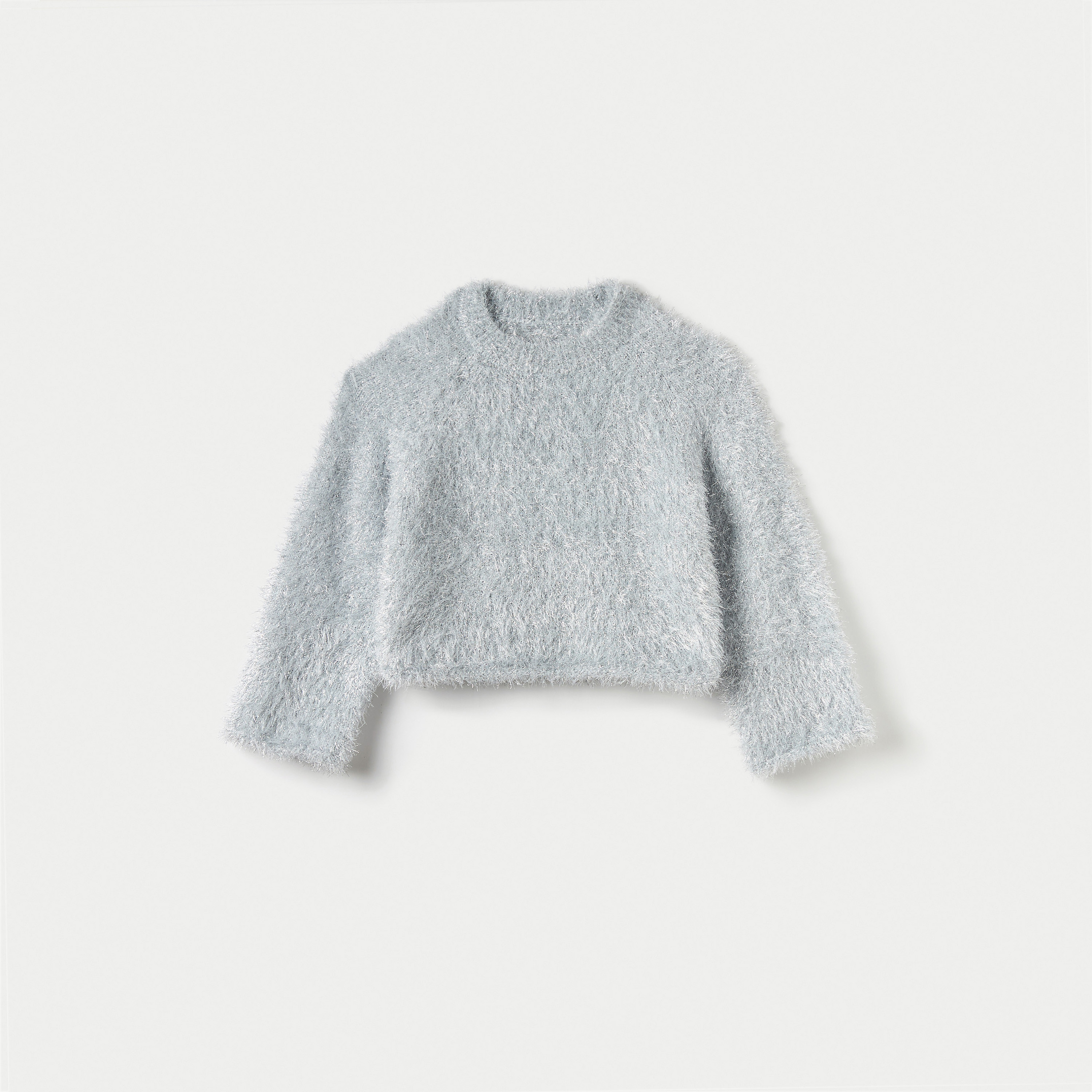Juniors Textured Sweater with Long Sleeves and Crew Neck-girls-clothing-winterwear-jumpersandcardigans-image-1