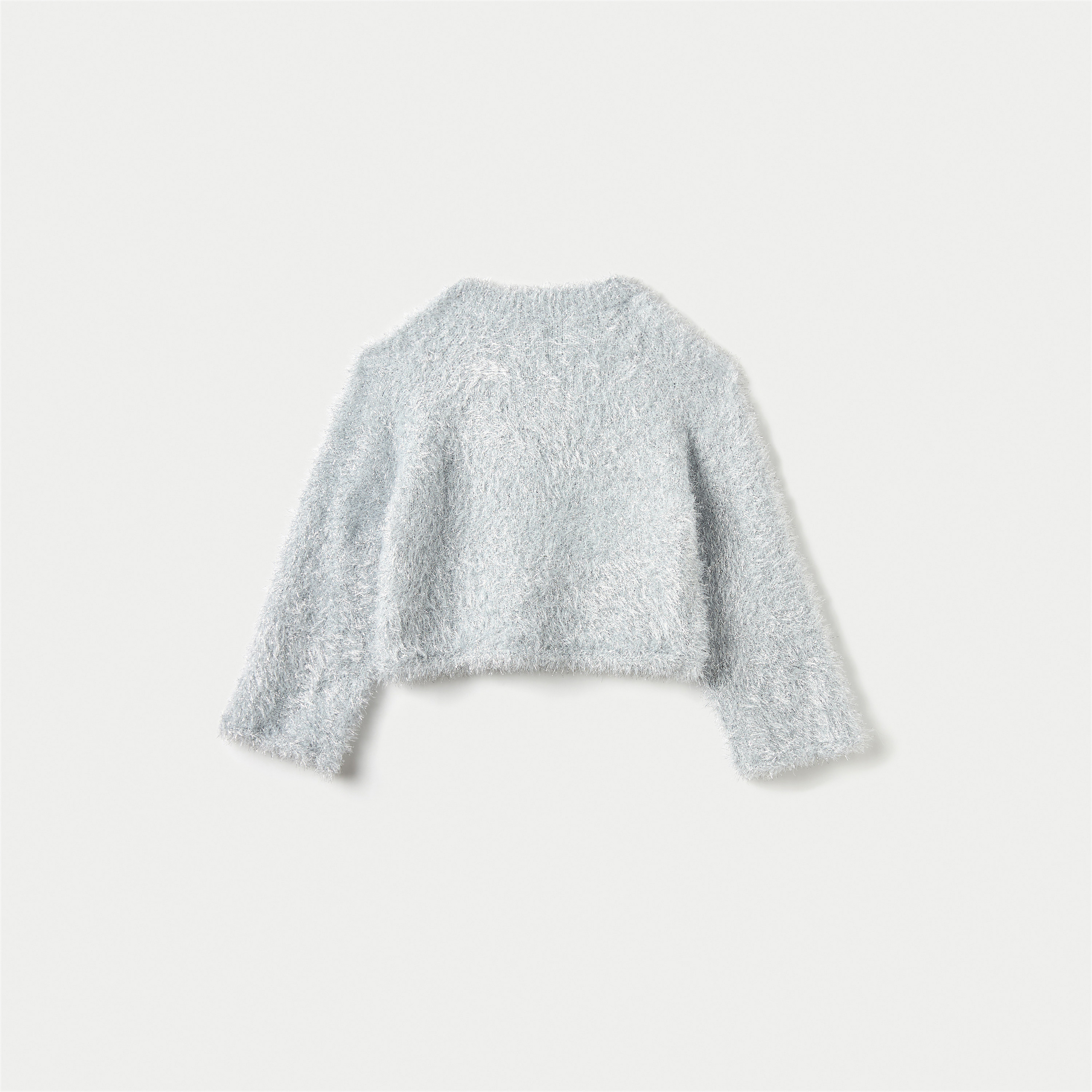 Juniors Textured Sweater with Long Sleeves and Crew Neck-girls-clothing-winterwear-jumpersandcardigans-image-2