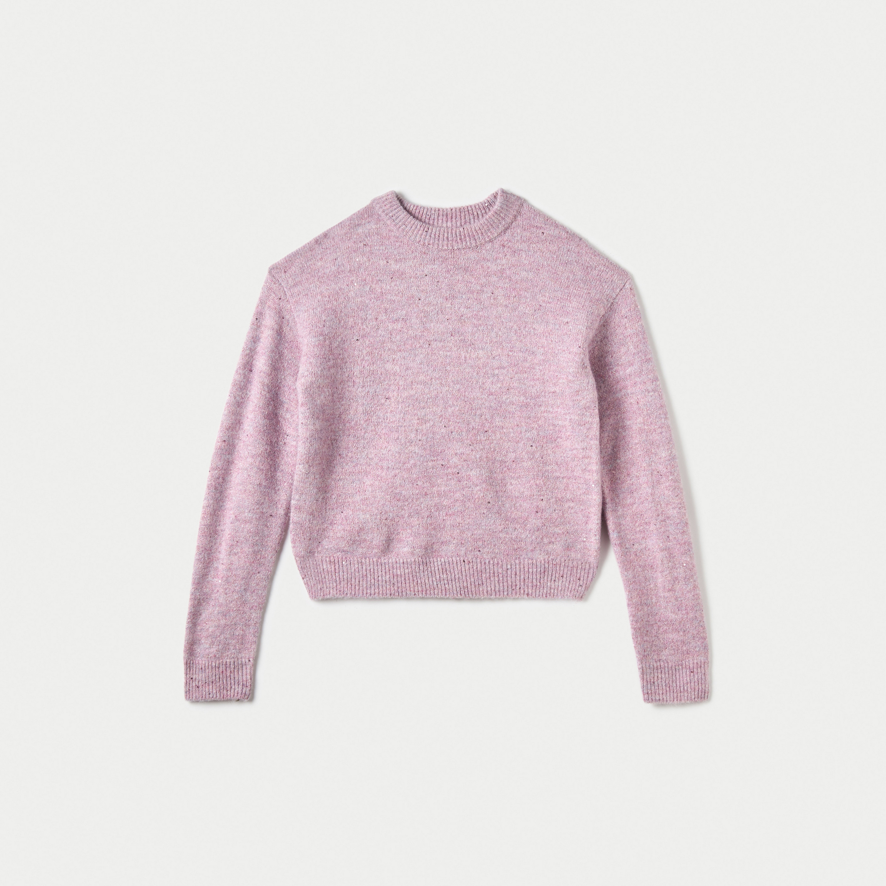 Juniors Textured Sweater with Long Sleeves and Crew Neck-girls-clothing-winterwear-jumpersandcardigans-image-1