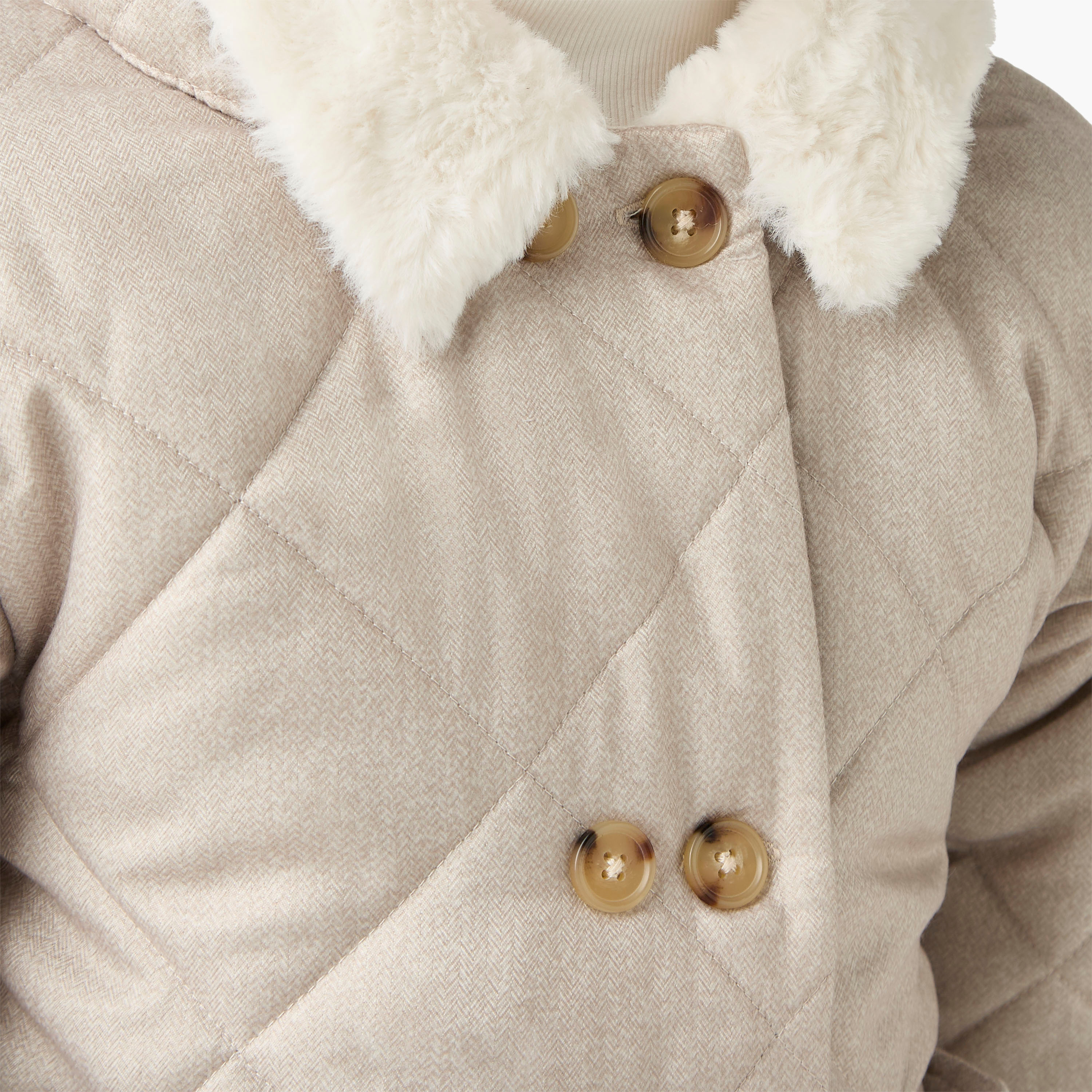 جاكيت مبطّن بقبعة قابلة للفصل وجيوب من إليجو-girls-clothing-winterwear-jacketsandcoats-image-1