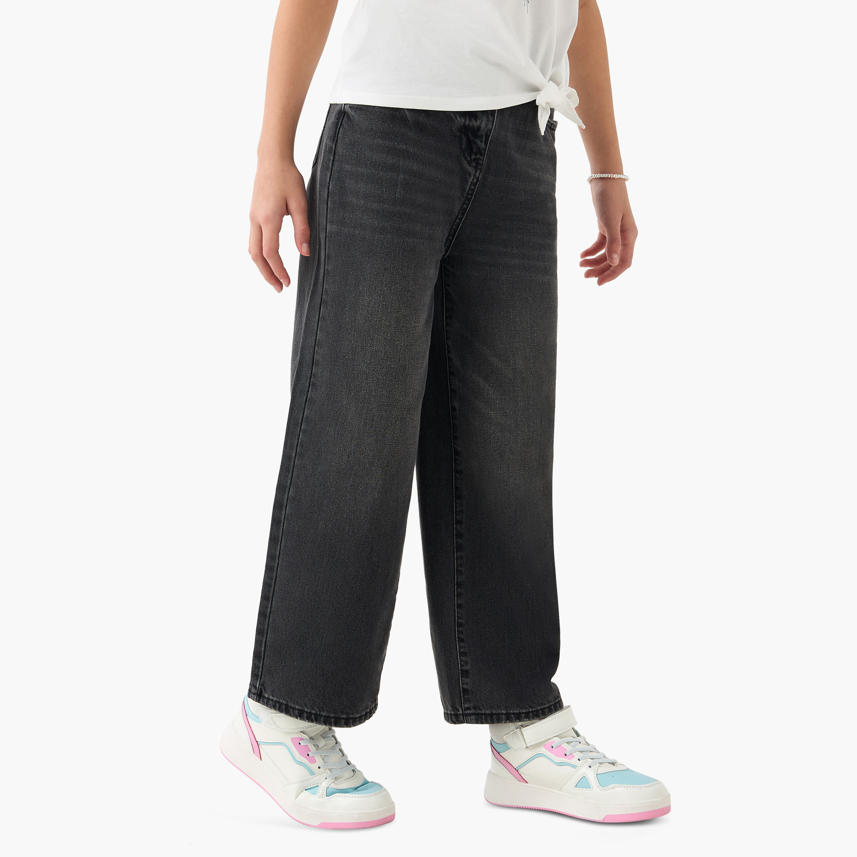 Lee Cooper Girls' Solid Jeans with Pockets-girls-clothing-bottoms-jeansandjeggings-image-1