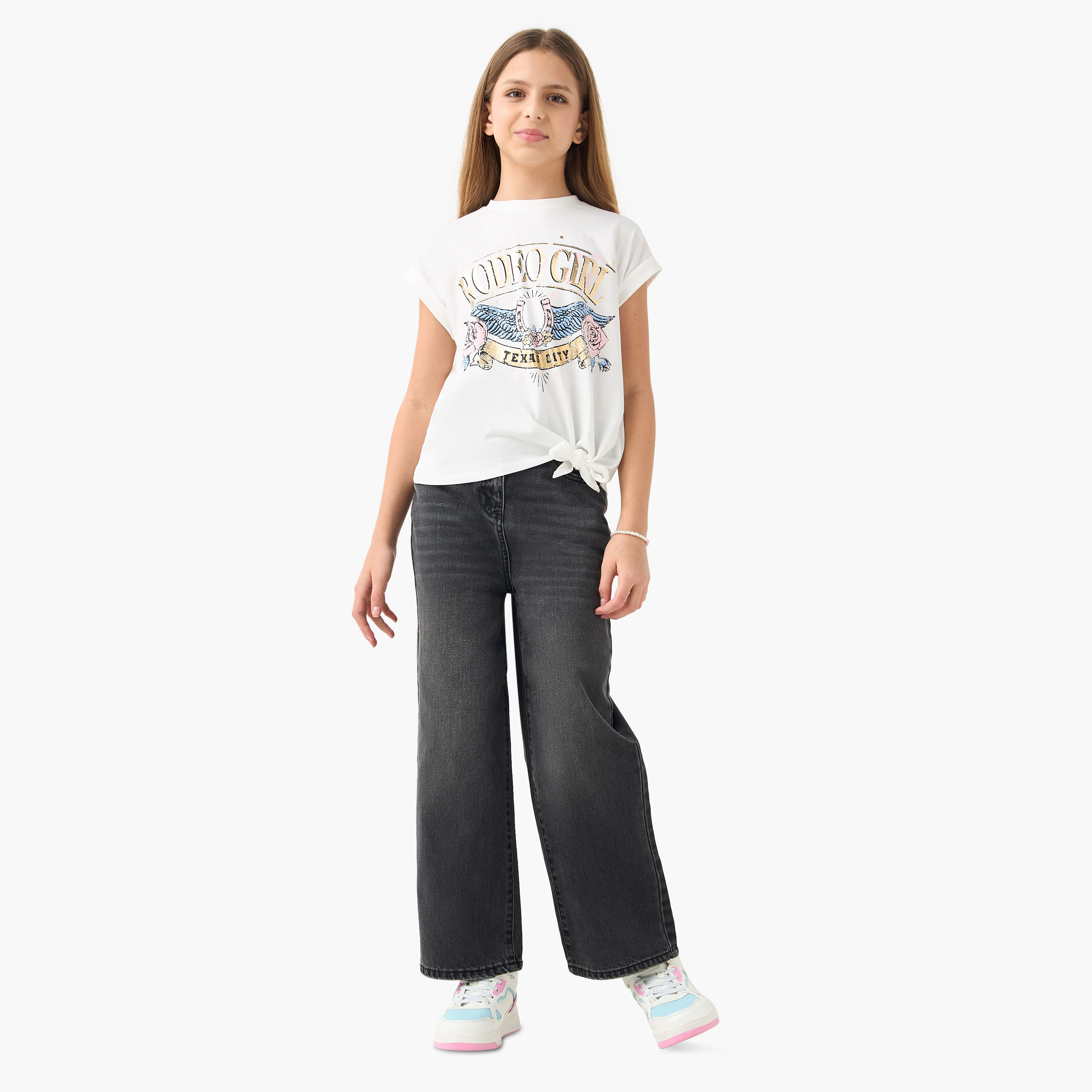 Lee Cooper Girls' Solid Jeans with Pockets-girls-clothing-bottoms-jeansandjeggings-image-2
