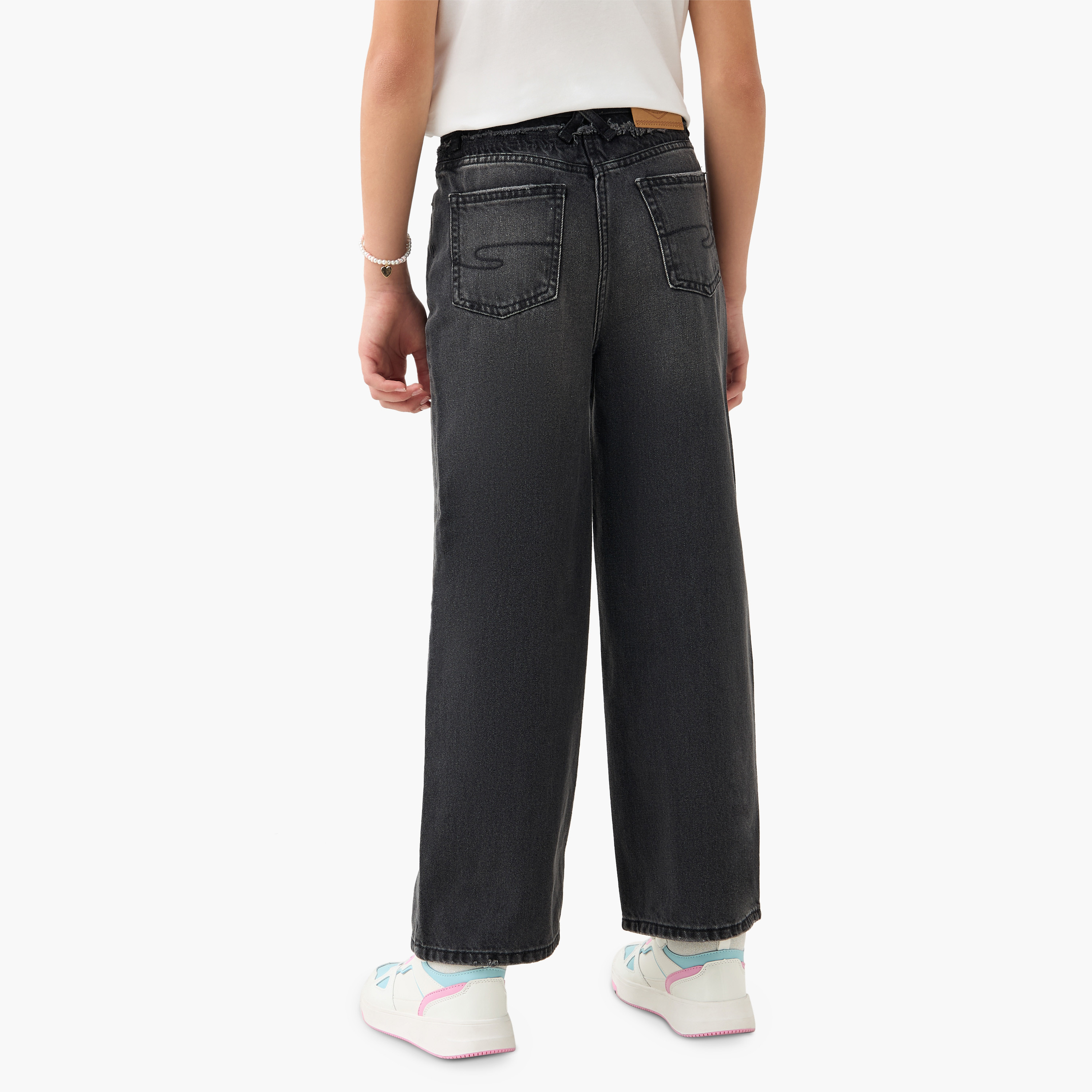 Lee Cooper Girls' Solid Jeans with Pockets-girls-clothing-bottoms-jeansandjeggings-image-3