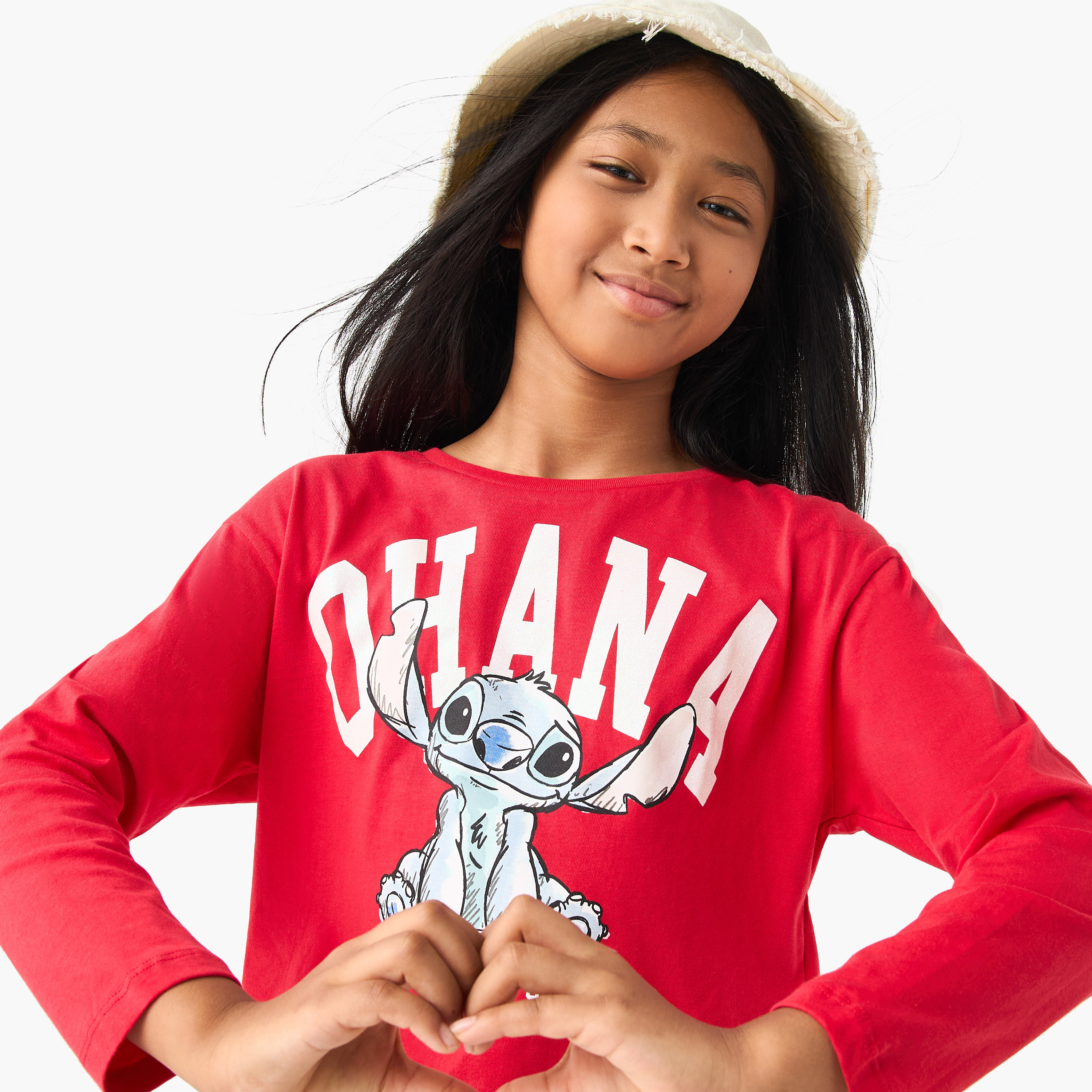 تيشيرت بياقة ضيقة وأكمام طويلة وطبعات-girls-clothing-tshirts-image-4
