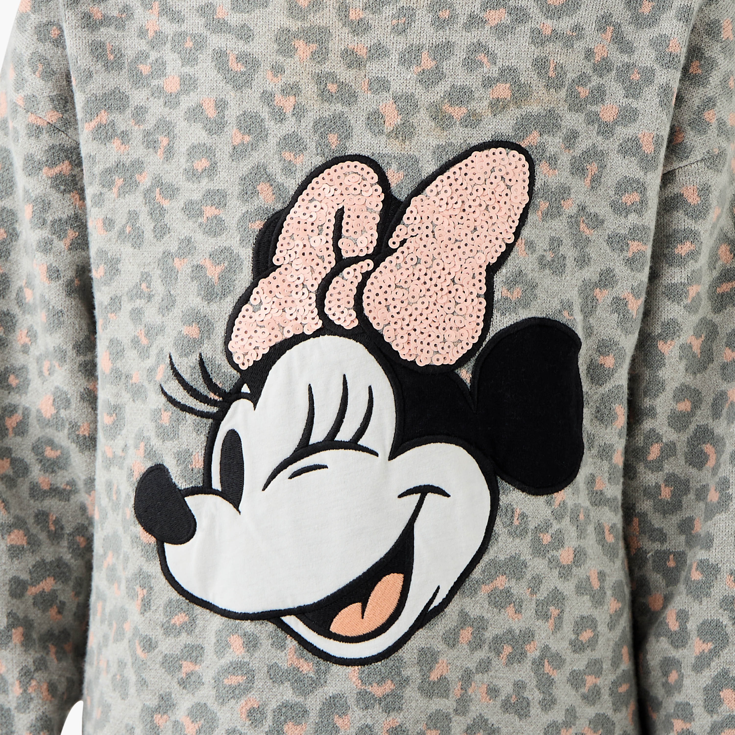 Disney Minnie Mouse Sequinned Sweat Dress and Leggings Set-girls-clothing-winterwear-dresses-image-5