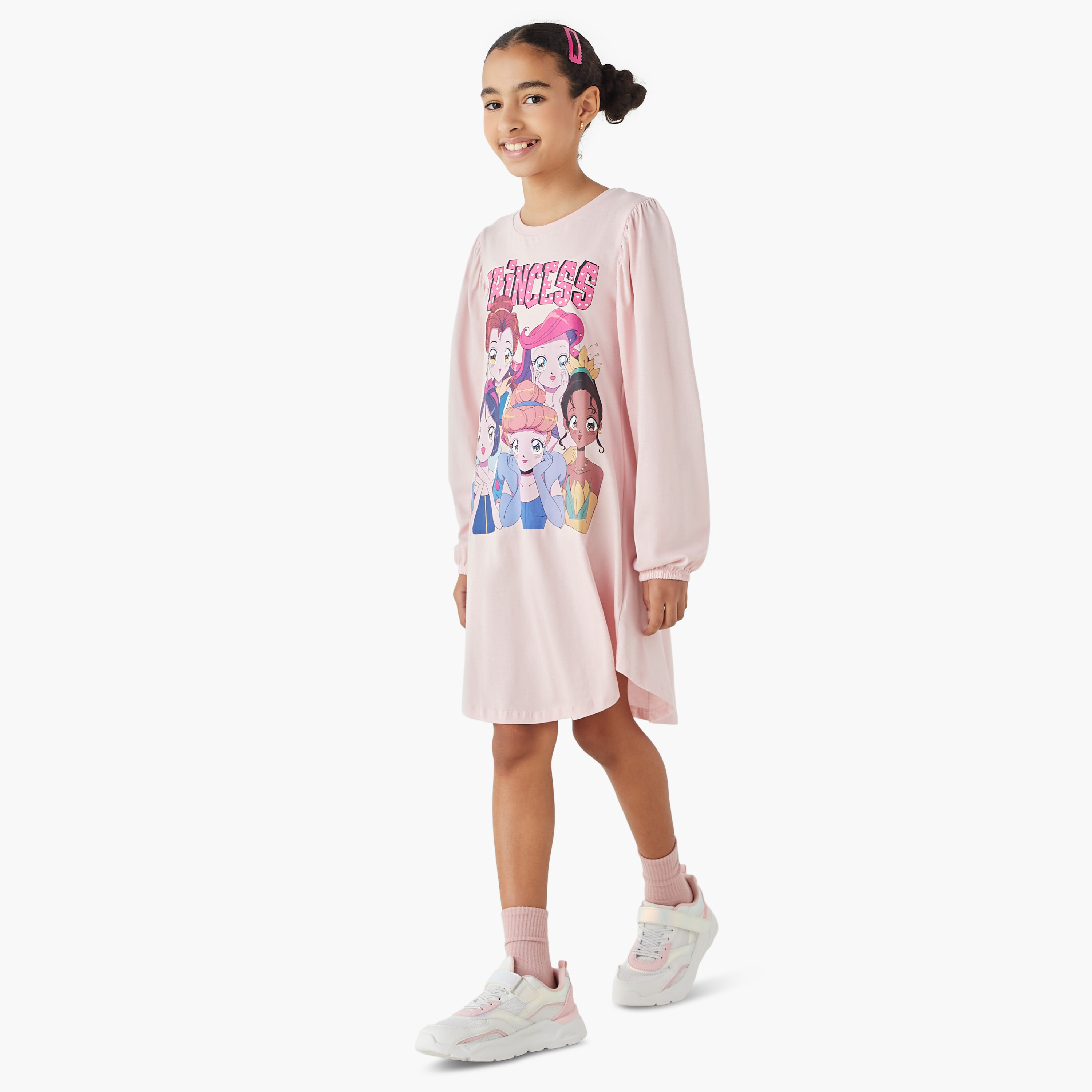 فستان تيشيرت بطبعات أميرات ديزني وأكمام طويلة-girls-clothing-dressesandjumpsuits-image-2