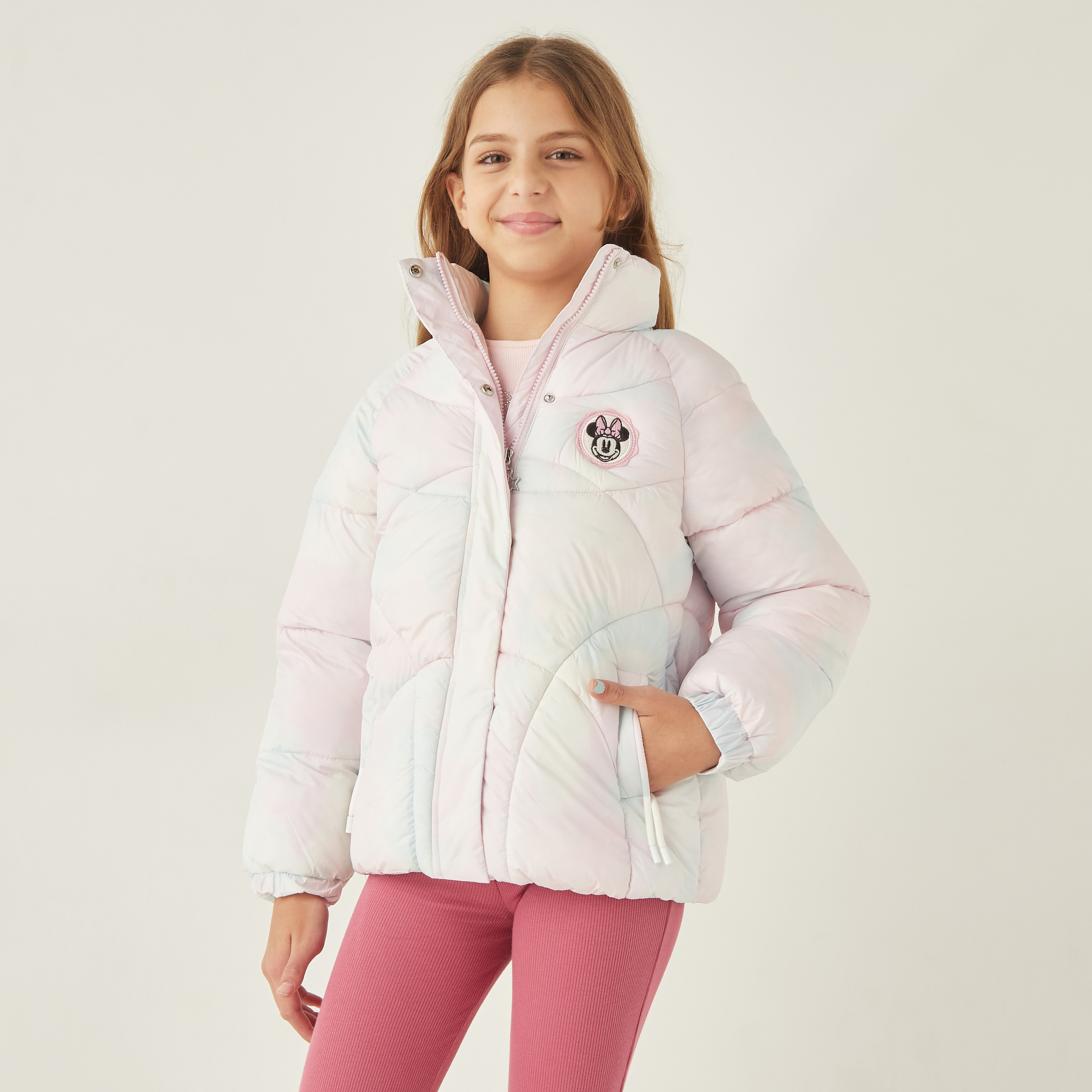 Buy Disney Minnie Mouse Puffer Heavy Jacket with Zip Closure Online for Girls Centrepoint Kuwait