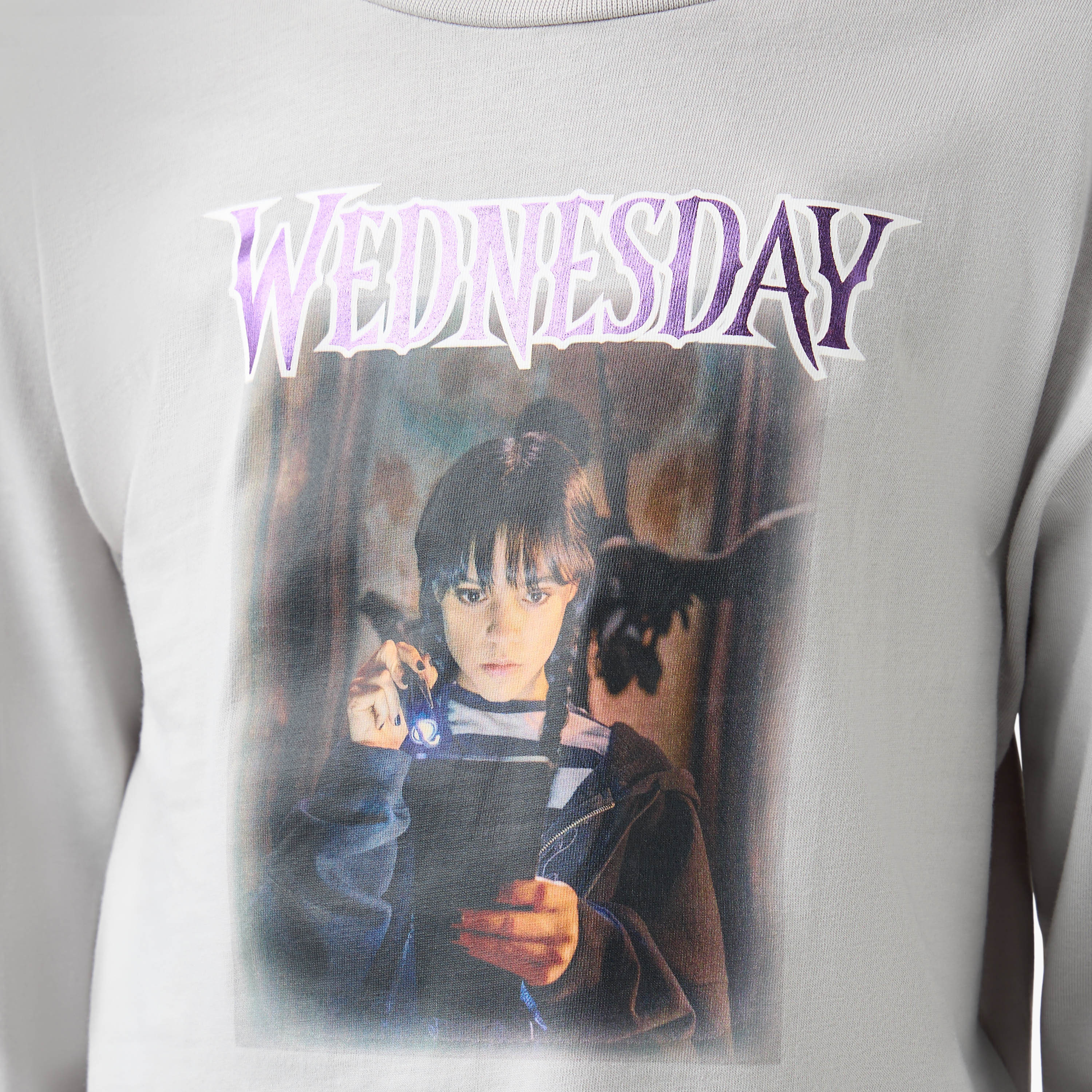 تيشيرت بياقة ضيقة وأكمام طويلة وطبعات جرافيك من ديزني-girls-clothing-tshirts-image-4