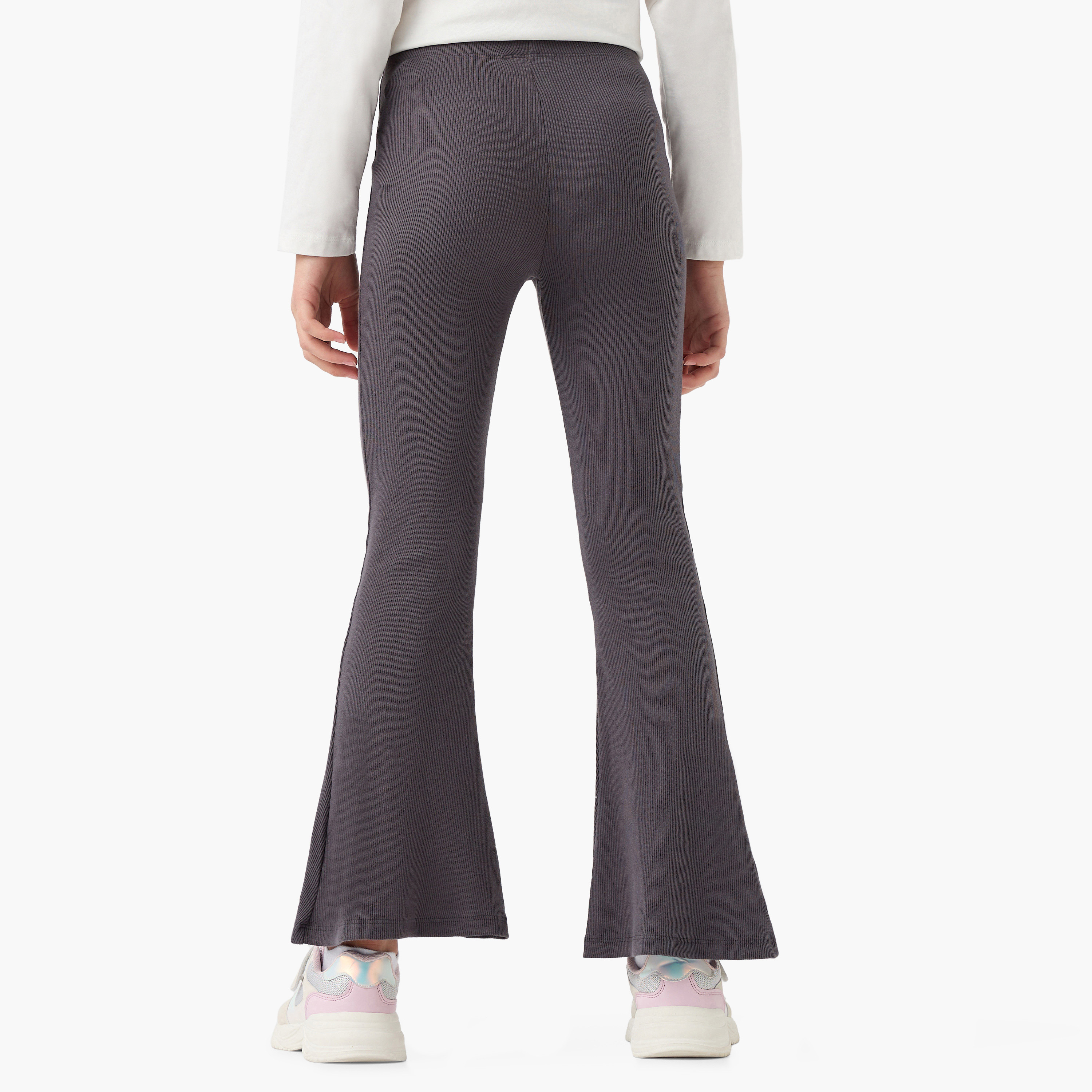 بنطلون ليقنز مضلع غير متماثل بحزام خصر مطاطي وطبعات سمايلي ورلد-girls-clothing-bottoms-leggings-image-2