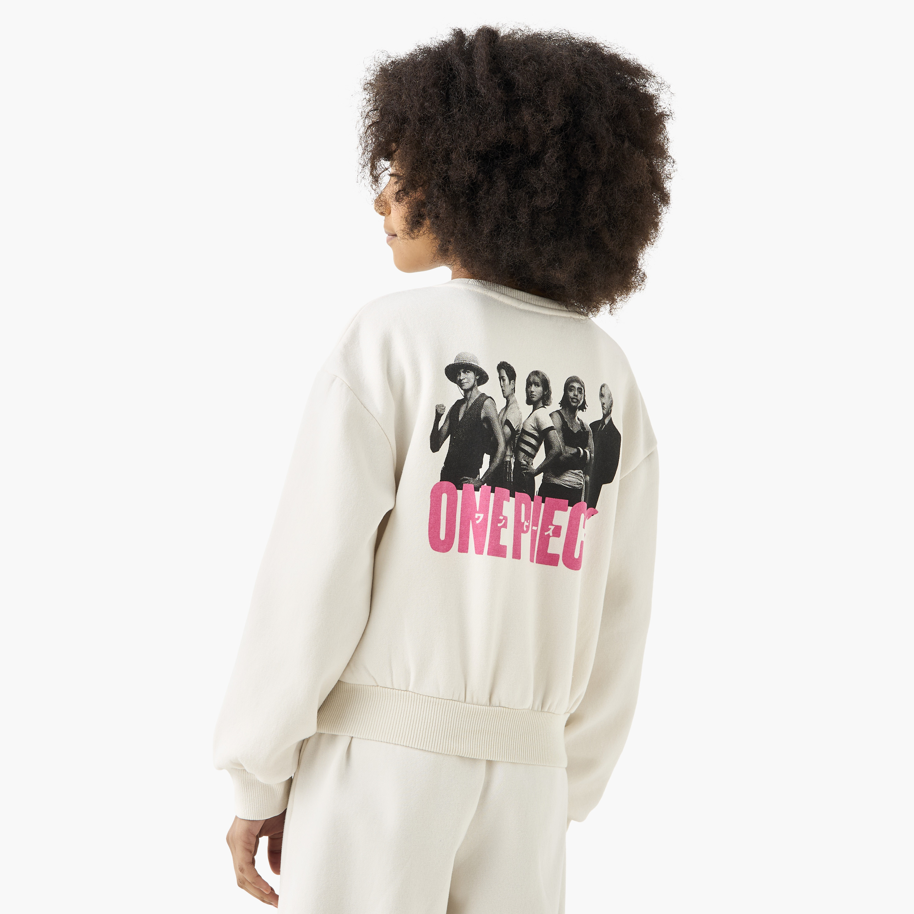 Disney One Piece Print Sweatshirt with Long Sleeves-girls-clothing-winterwear-sweatshirts-image-1