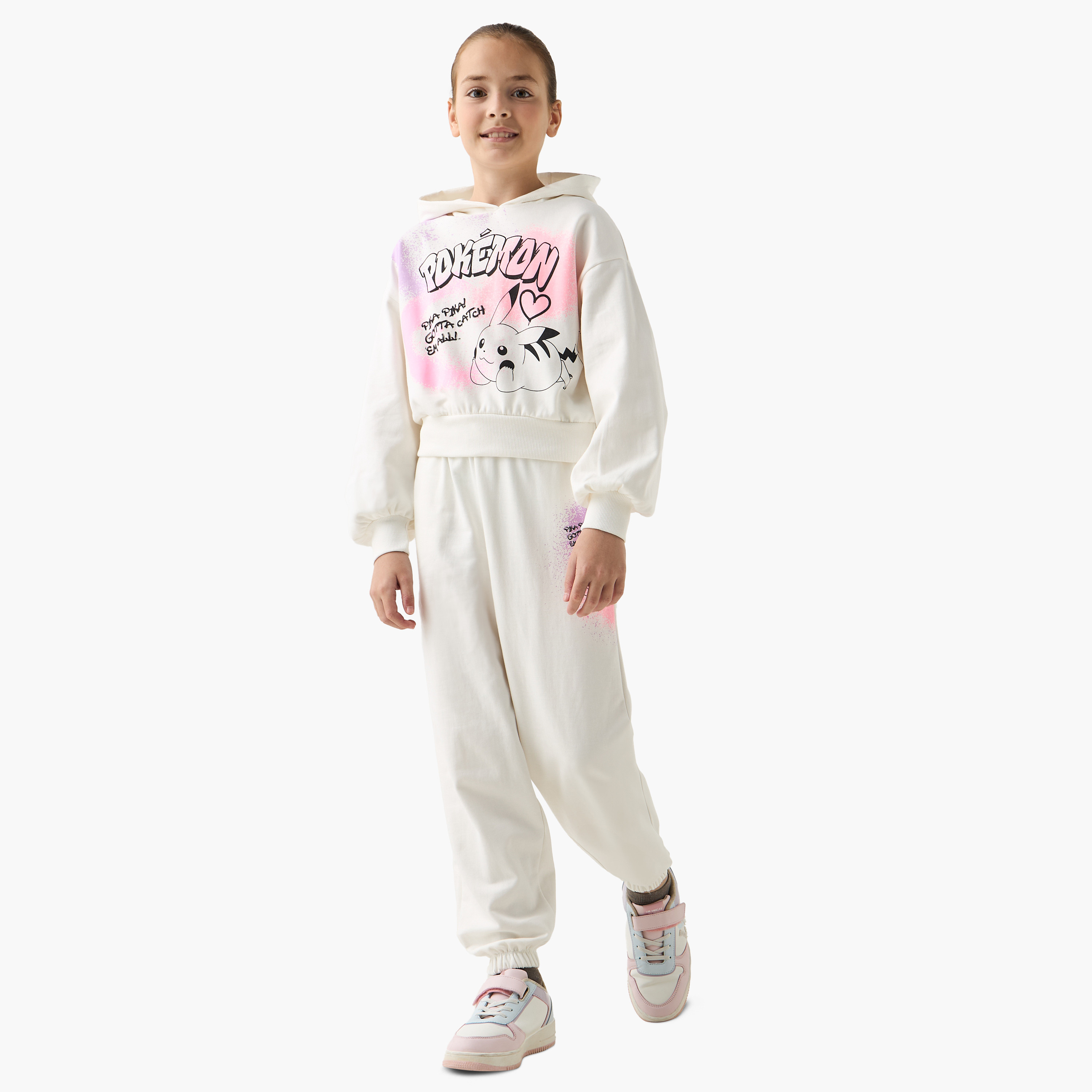 Pokemon Printed Hooded Sweatshirt with Long Sleeves-girls-clothing-sweatshirts-image-2