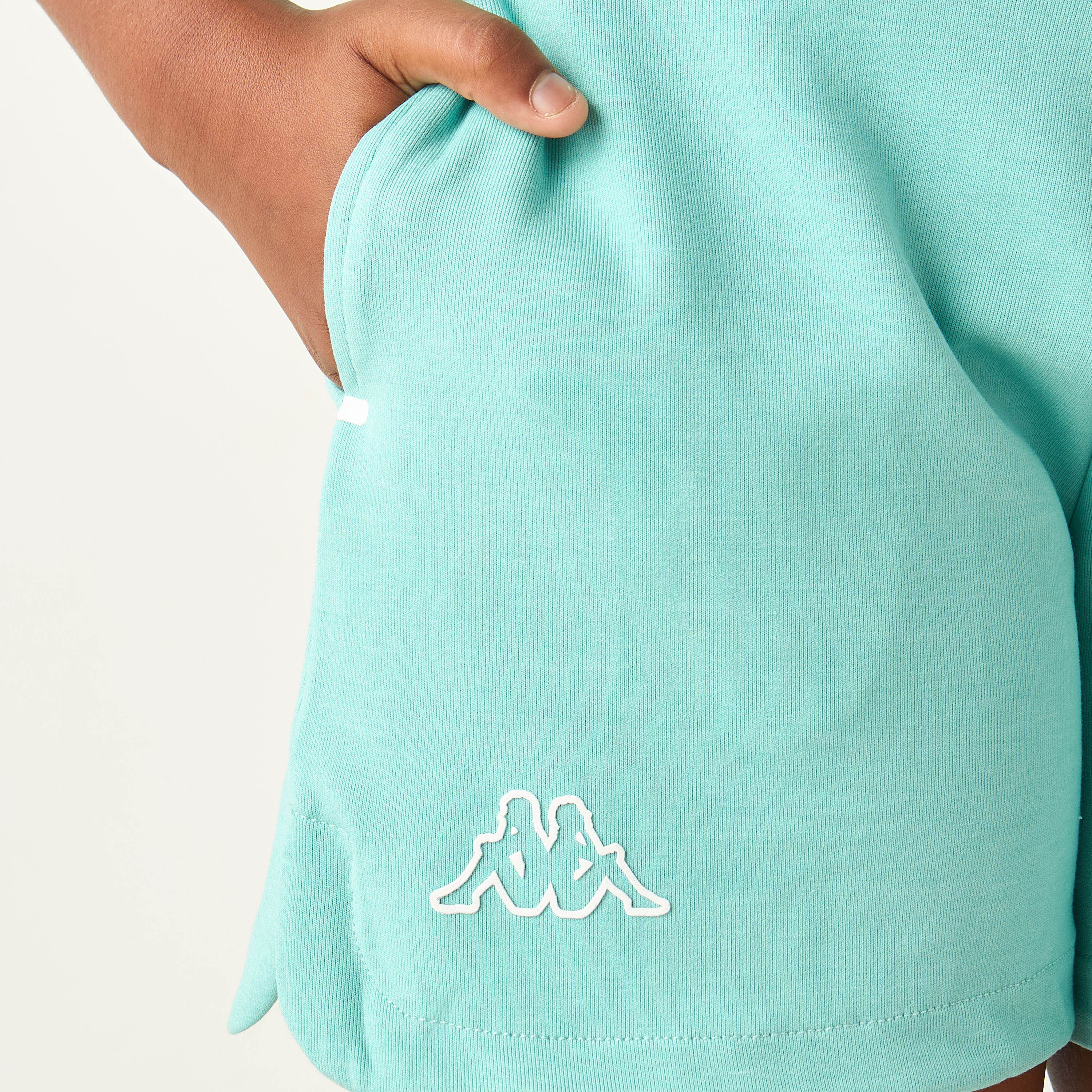 Kappa Solid Shorts with Drawstring Closure and Pockets-sports-girls-clothing-bottoms-shorts-image-4